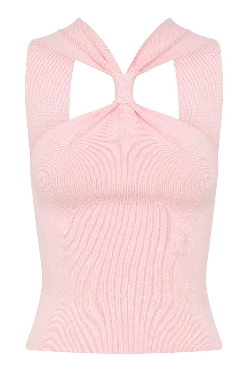 Angelika Twist Front Knit Top - Baby Pink