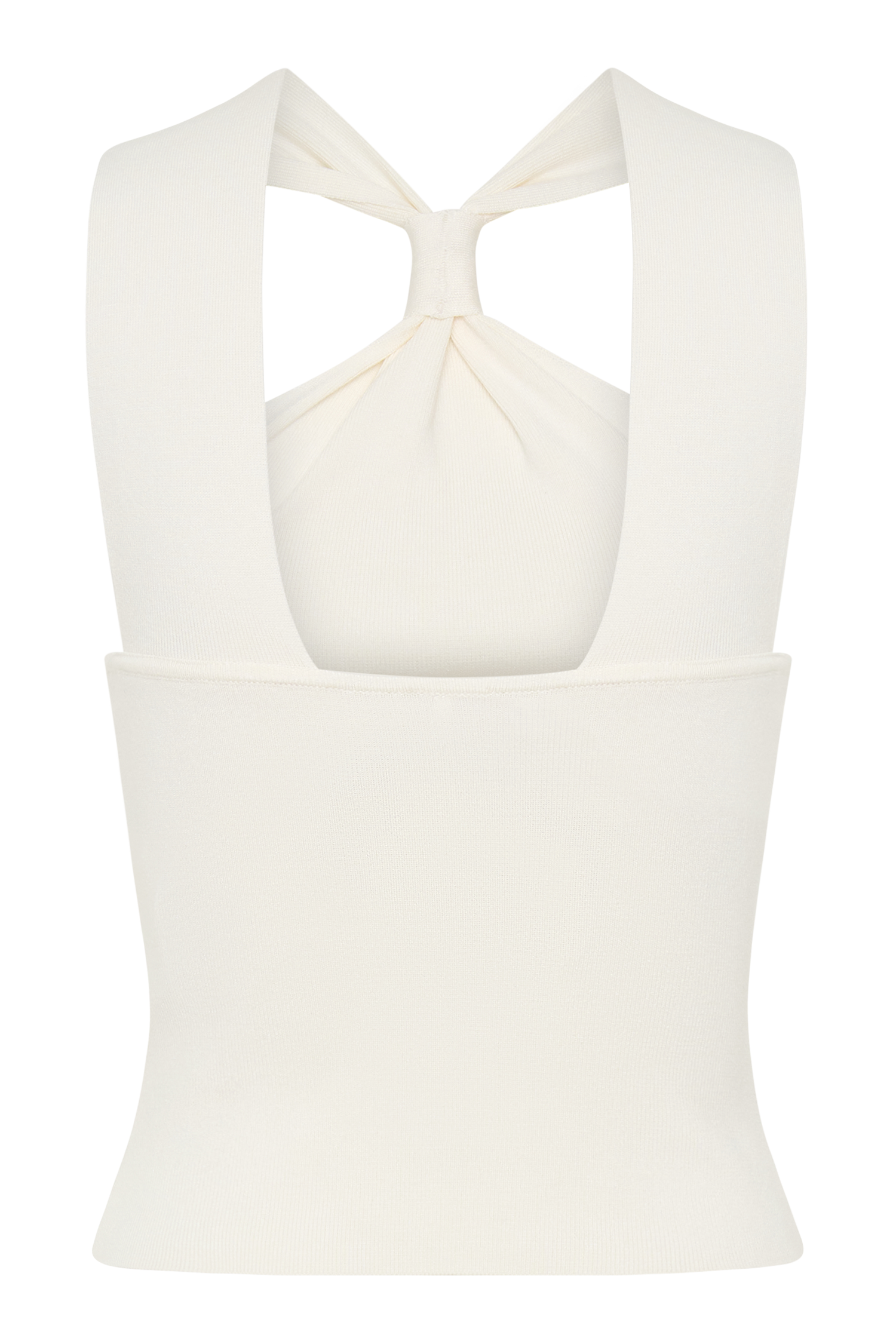 Angelika Twist Front Knit Top - Ivory