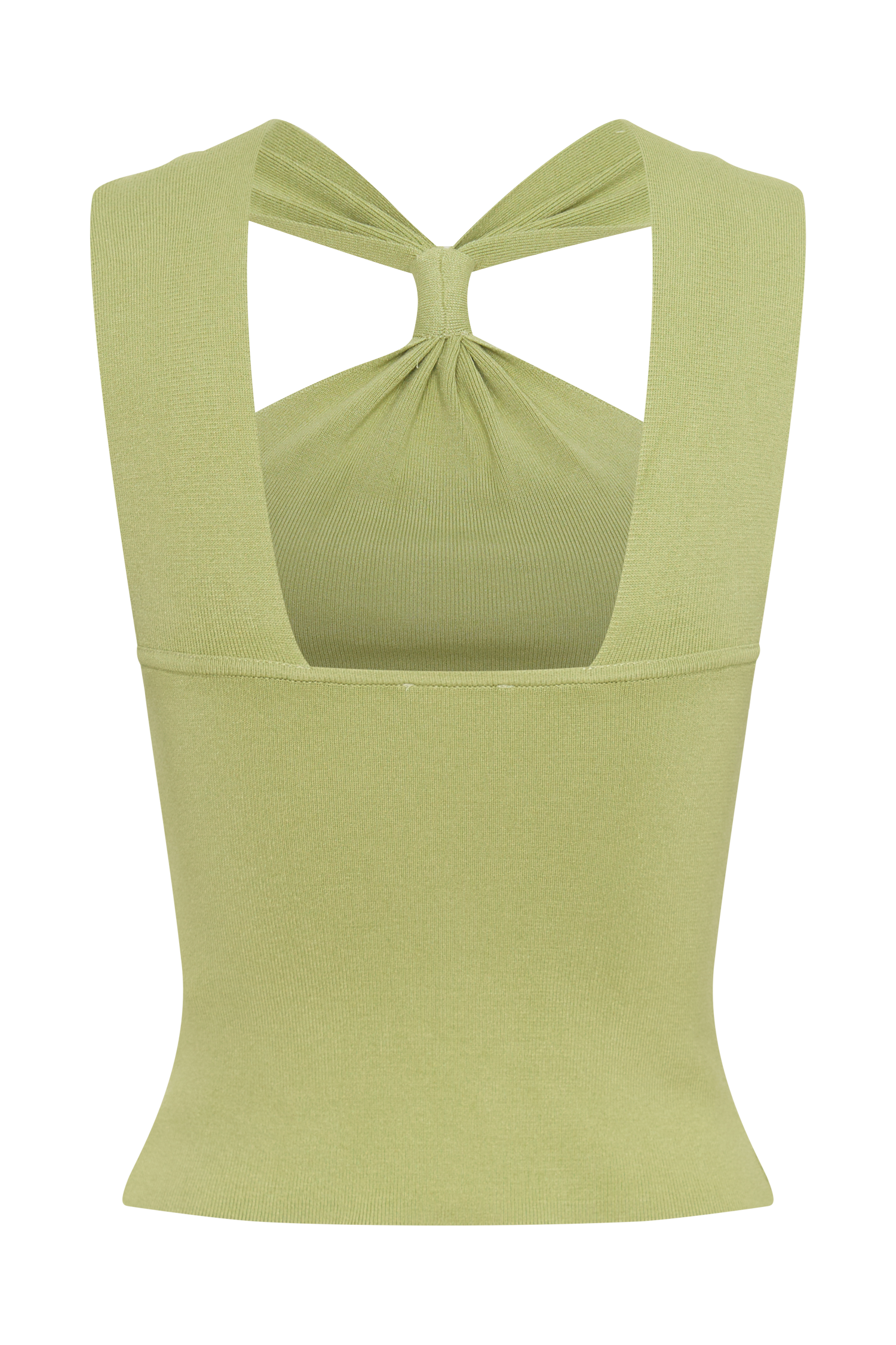 Angelika Twist Front Knit Top - Light Olive