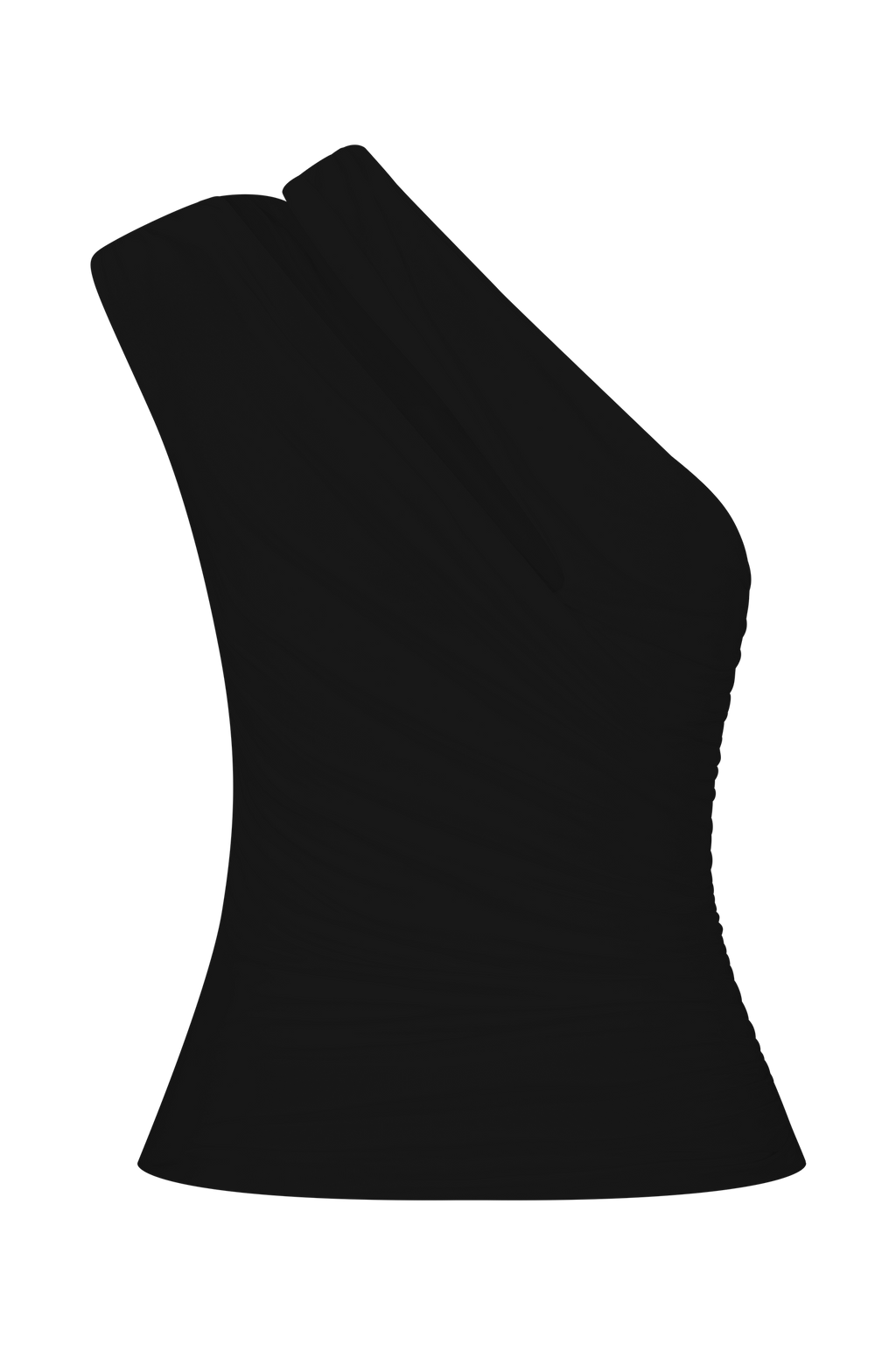 Anna One Shoulder Modal Top - Black
