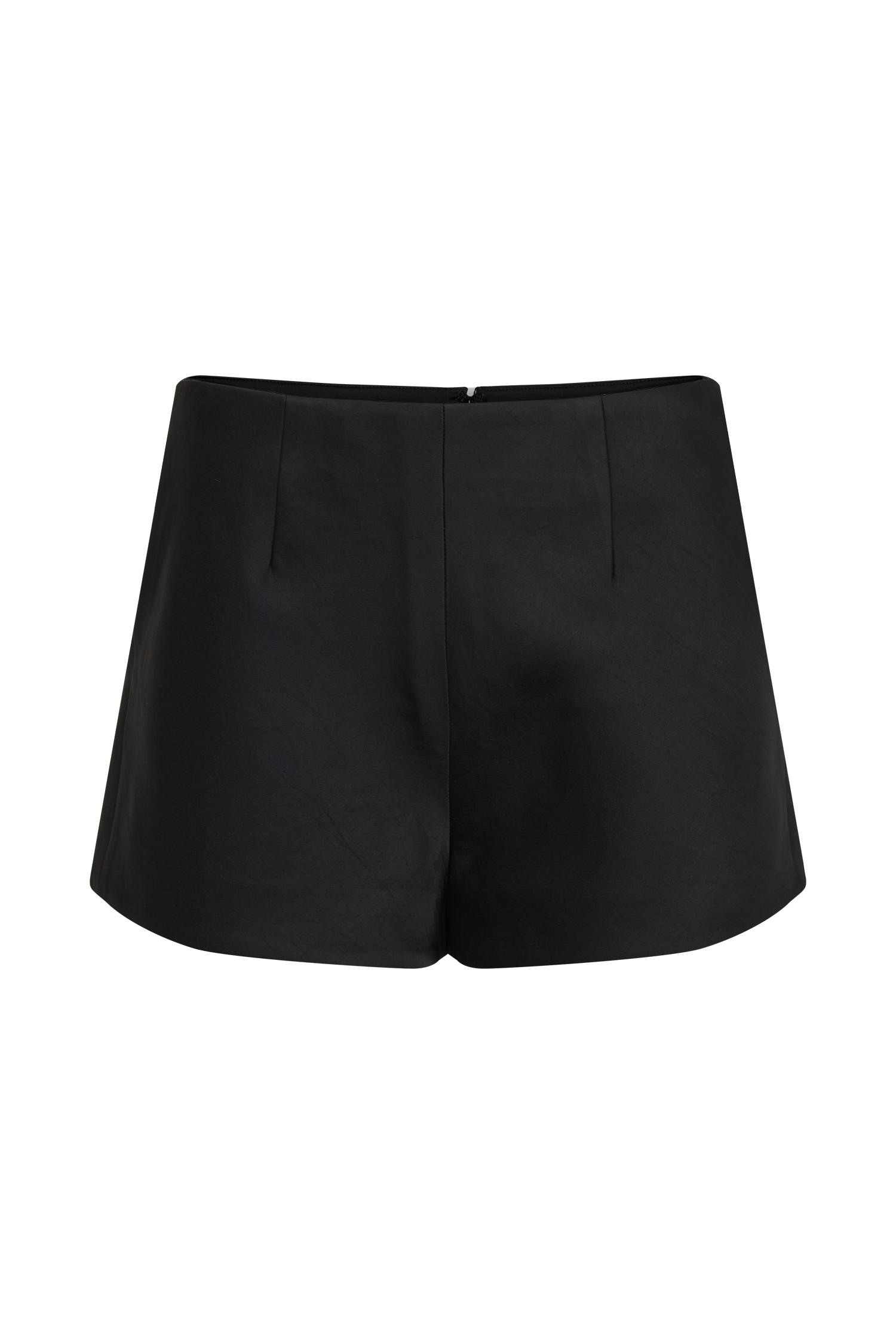 Anne Satin Mini Short - Black