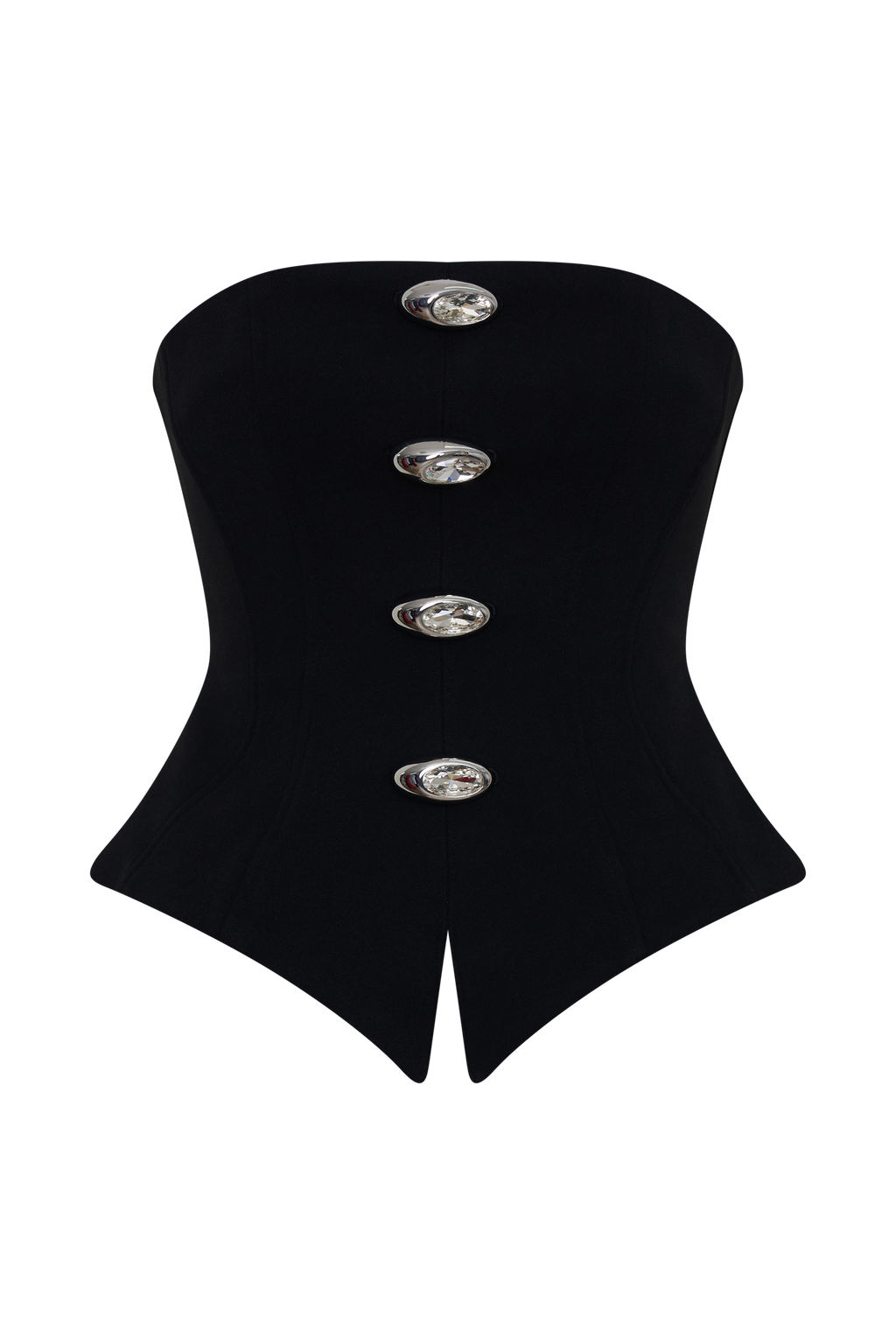 Arla Button Up Corset Top - Black