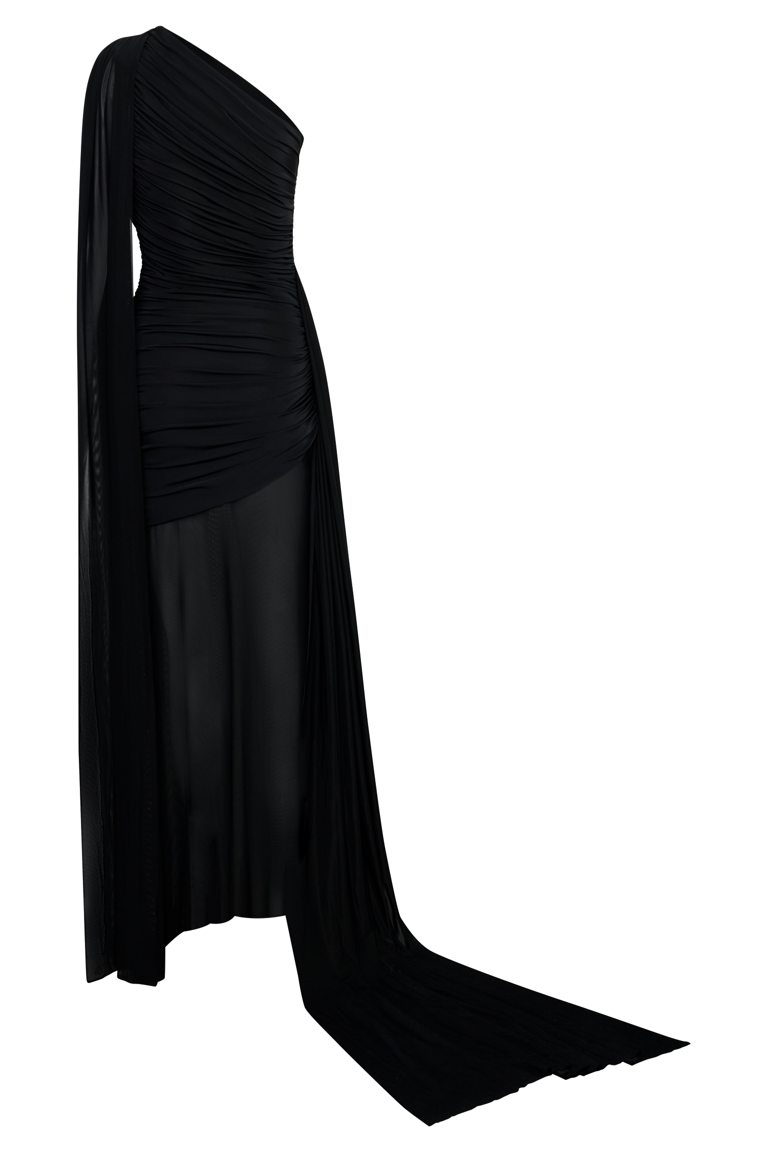 Asher Slinky One Shoulder Maxi Dress - Black