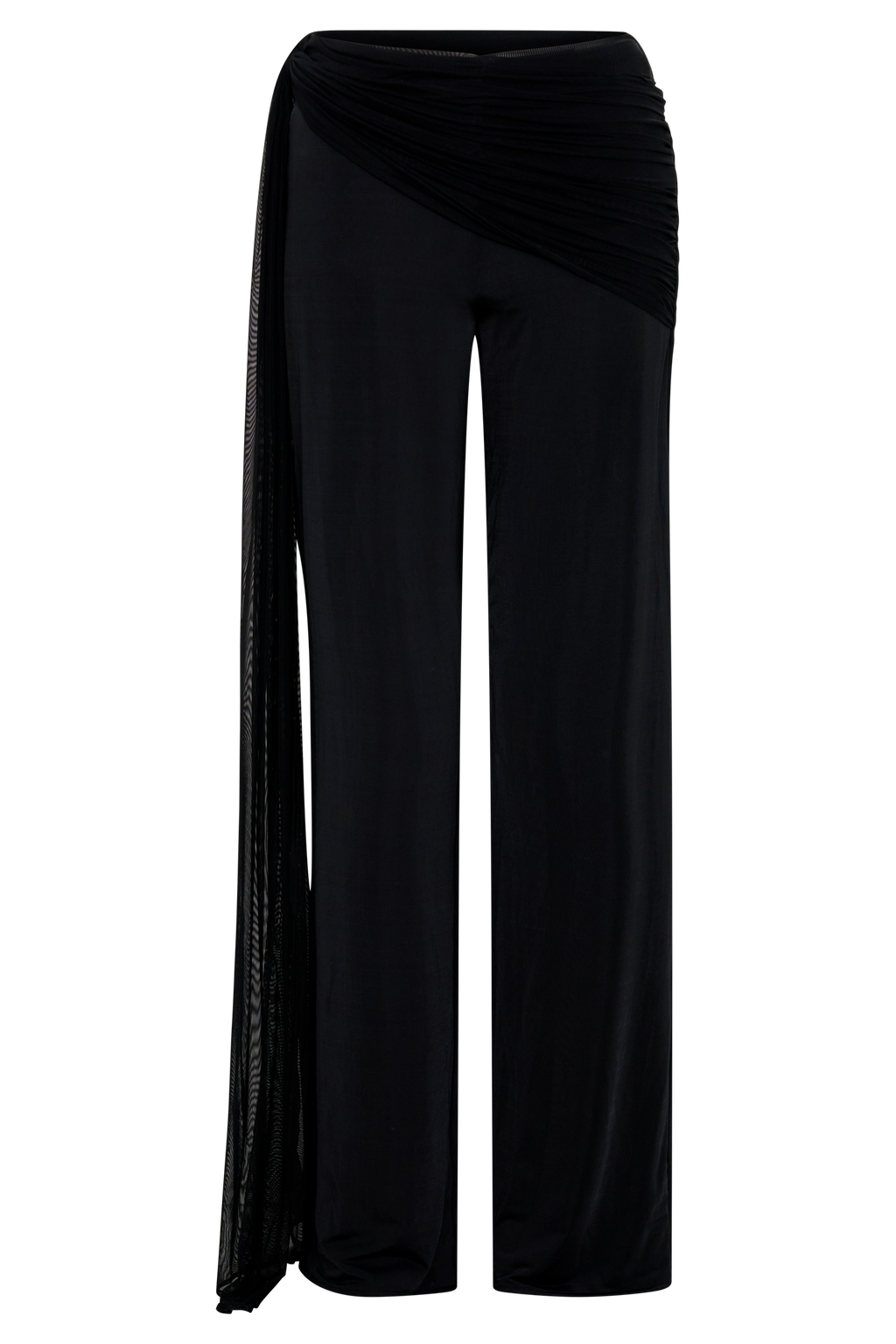 Aspyn Slinky Gathered Wide Leg Pants - Black