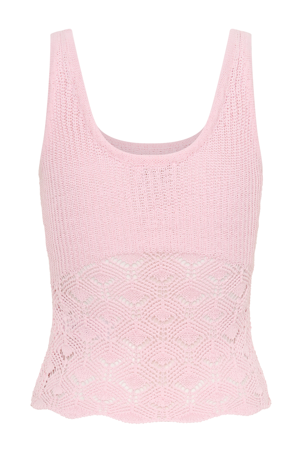 Atlantis Crochet Knit Top - Baby Pink