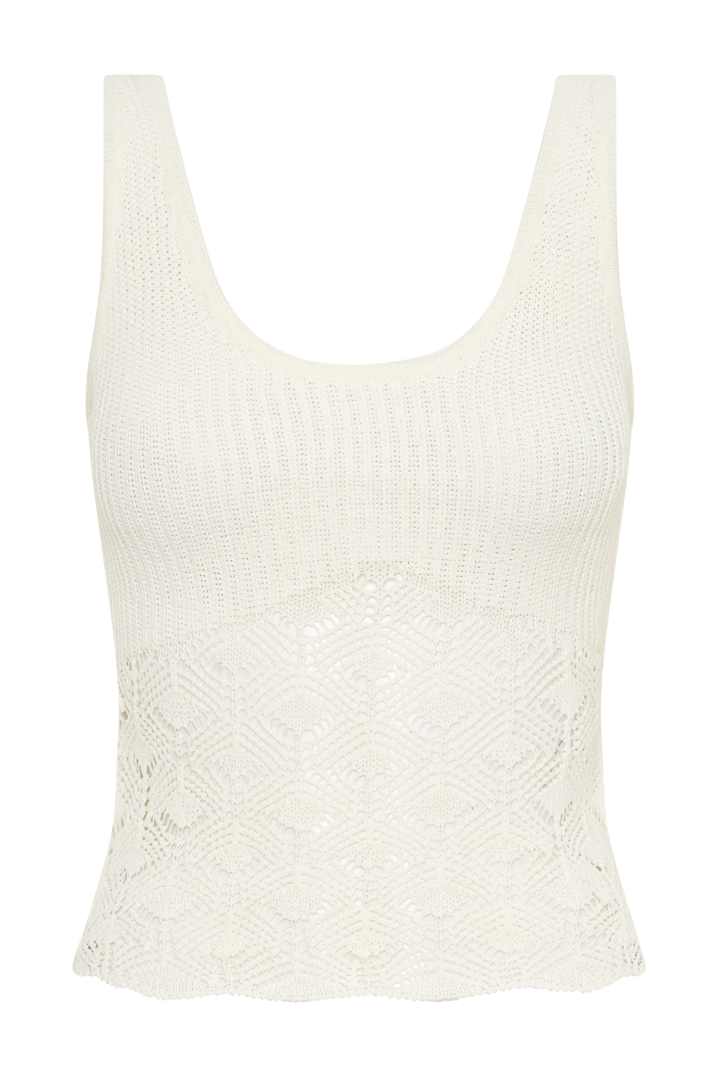 Atlantis Crochet Knit Top - White