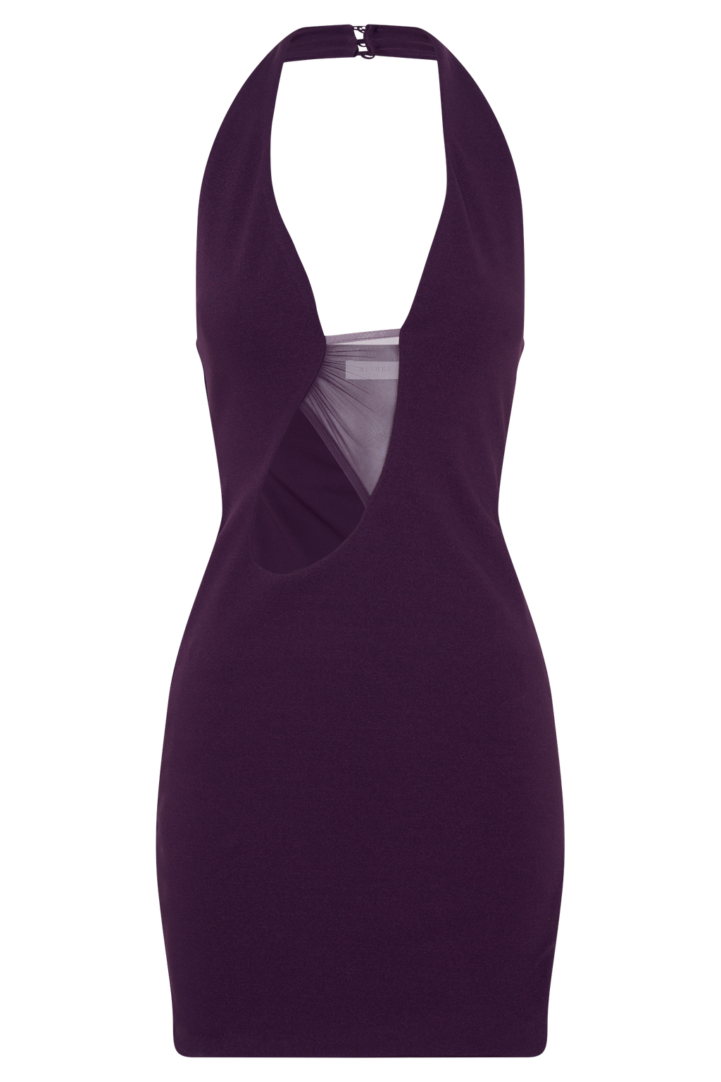 Aubree Crepe And Mesh Mini Dress - Purple