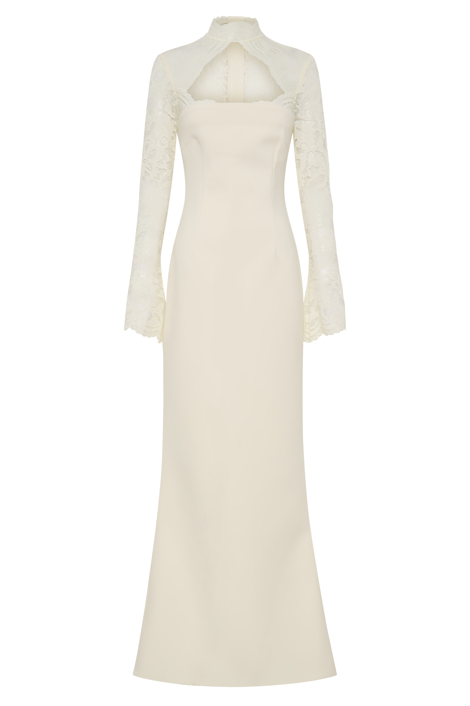 Aurelie Long Sleeve Lace Maxi Dress - Ivory