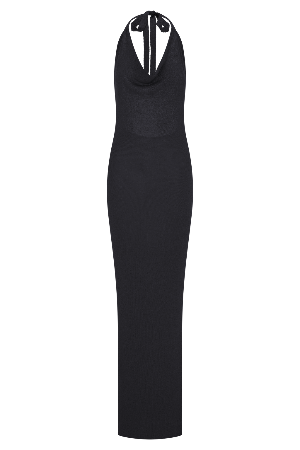Ayella Cowl Knit Maxi Dress - Black