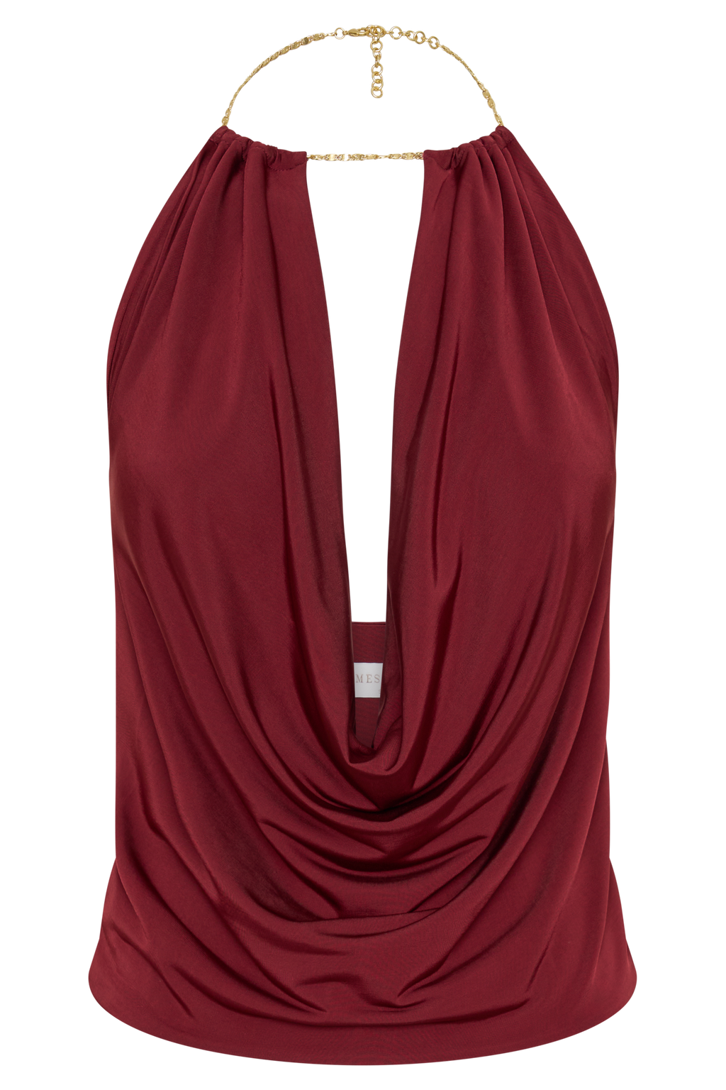 Banks Halter Neck Top With Hardware - Wine