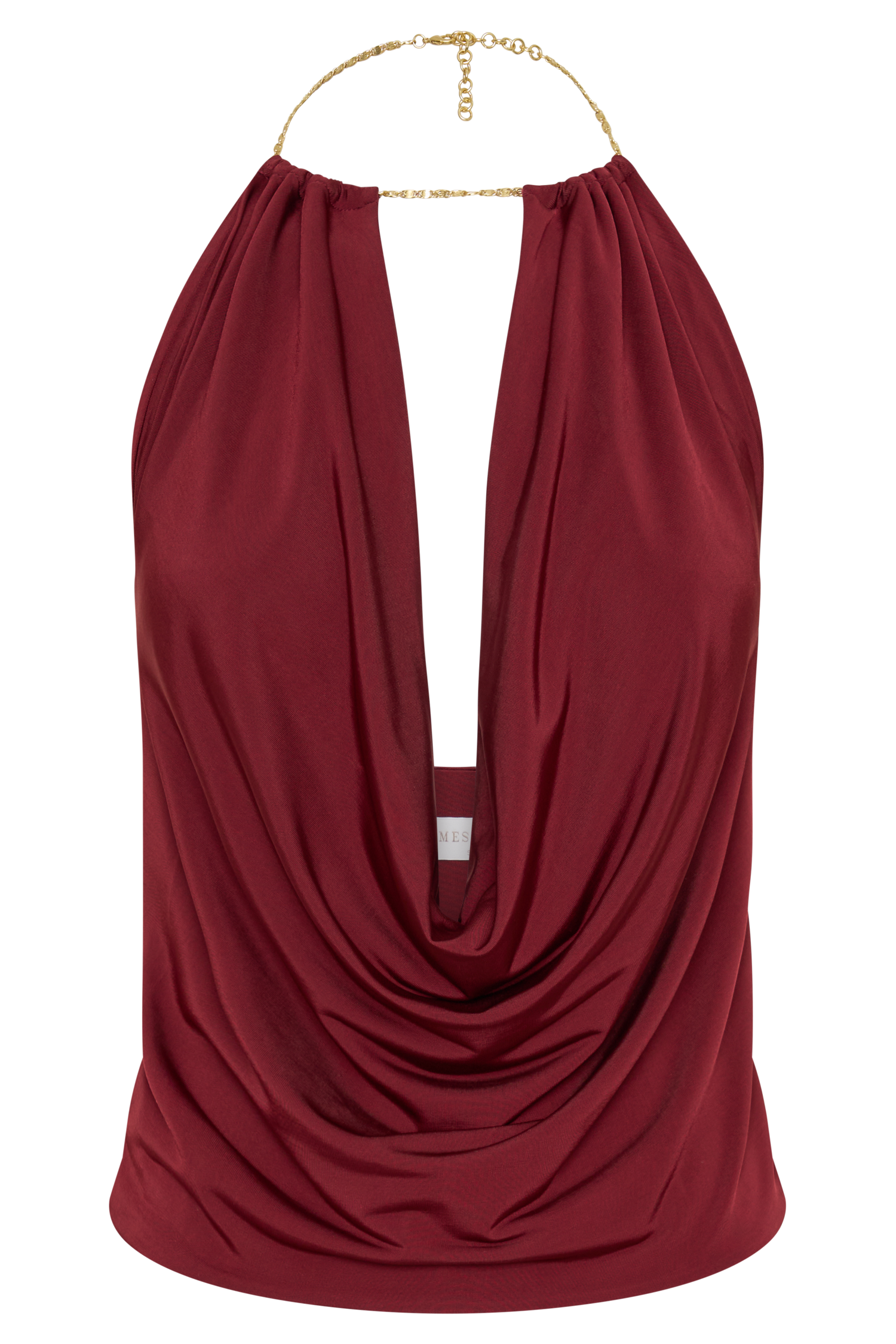 Banks Halter Neck Top With Hardware - Wine