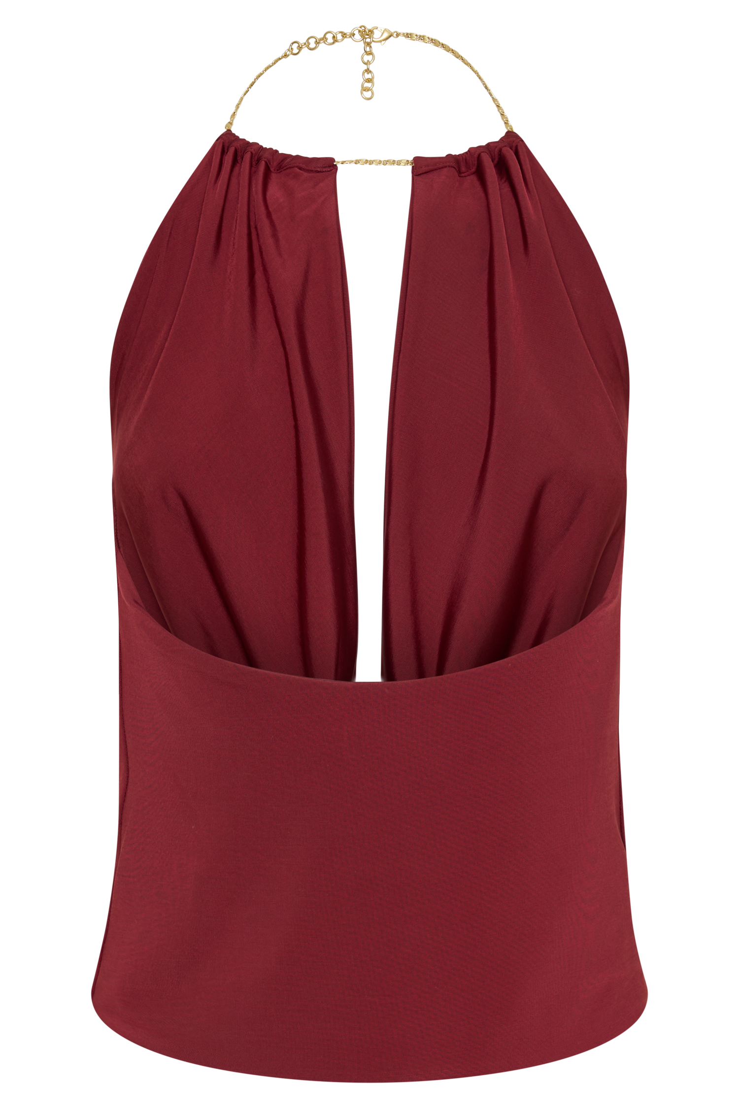 Banks Halter Neck Top With Hardware - Wine