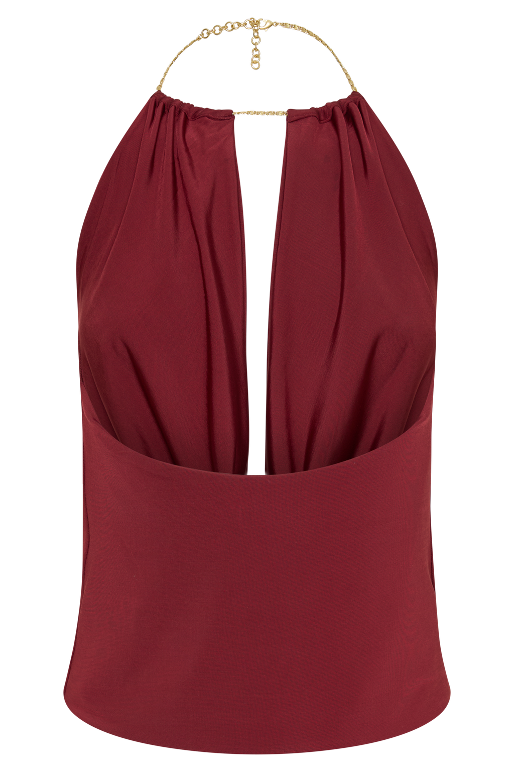 Banks Halter Neck Top With Hardware - Wine