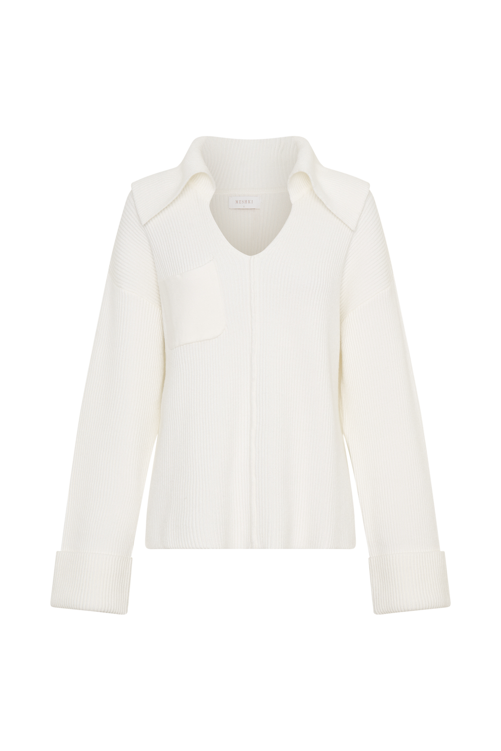 Bianka V Neck Knit Jumper - Off White