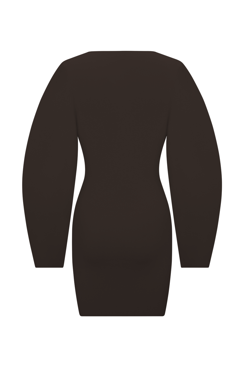 Billy Balloon Sleeve Knit Mini Dress - Dark Chocolate