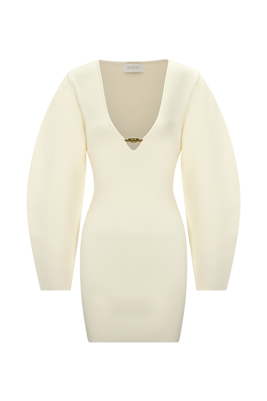 Billy Balloon Sleeve Knit Mini Dress - Ivory