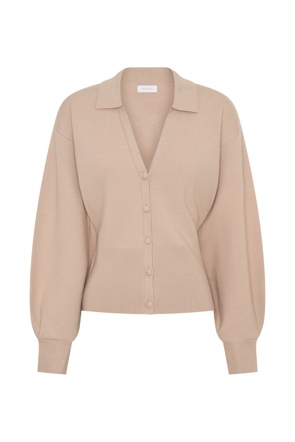 Blaine Knit Blouson Sleeve Cardigan - Oat Marle
