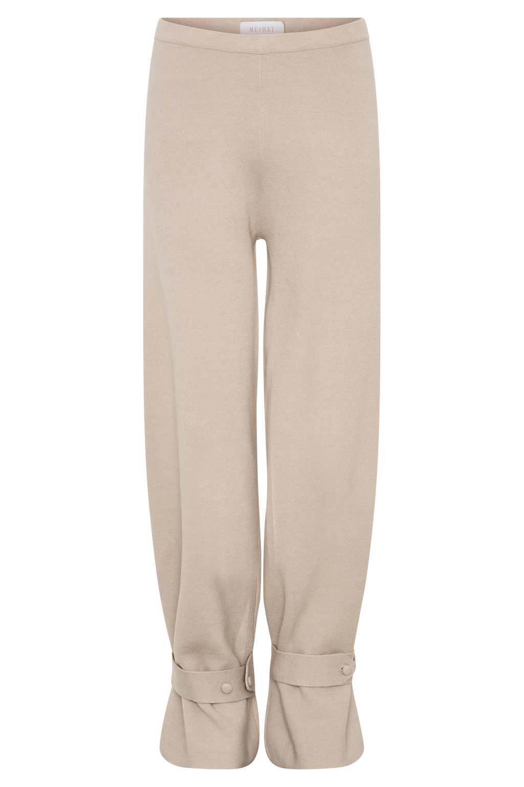 Blaine Knit Cuffed Wide Leg Pants - Oat Marle