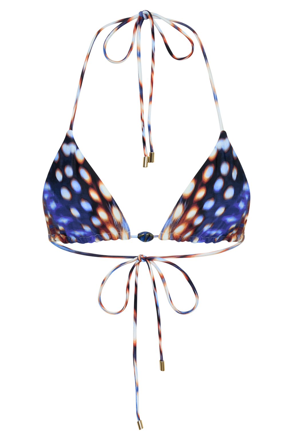 Blossom Classic Triangle Bikini Top - Blue Abstract Print