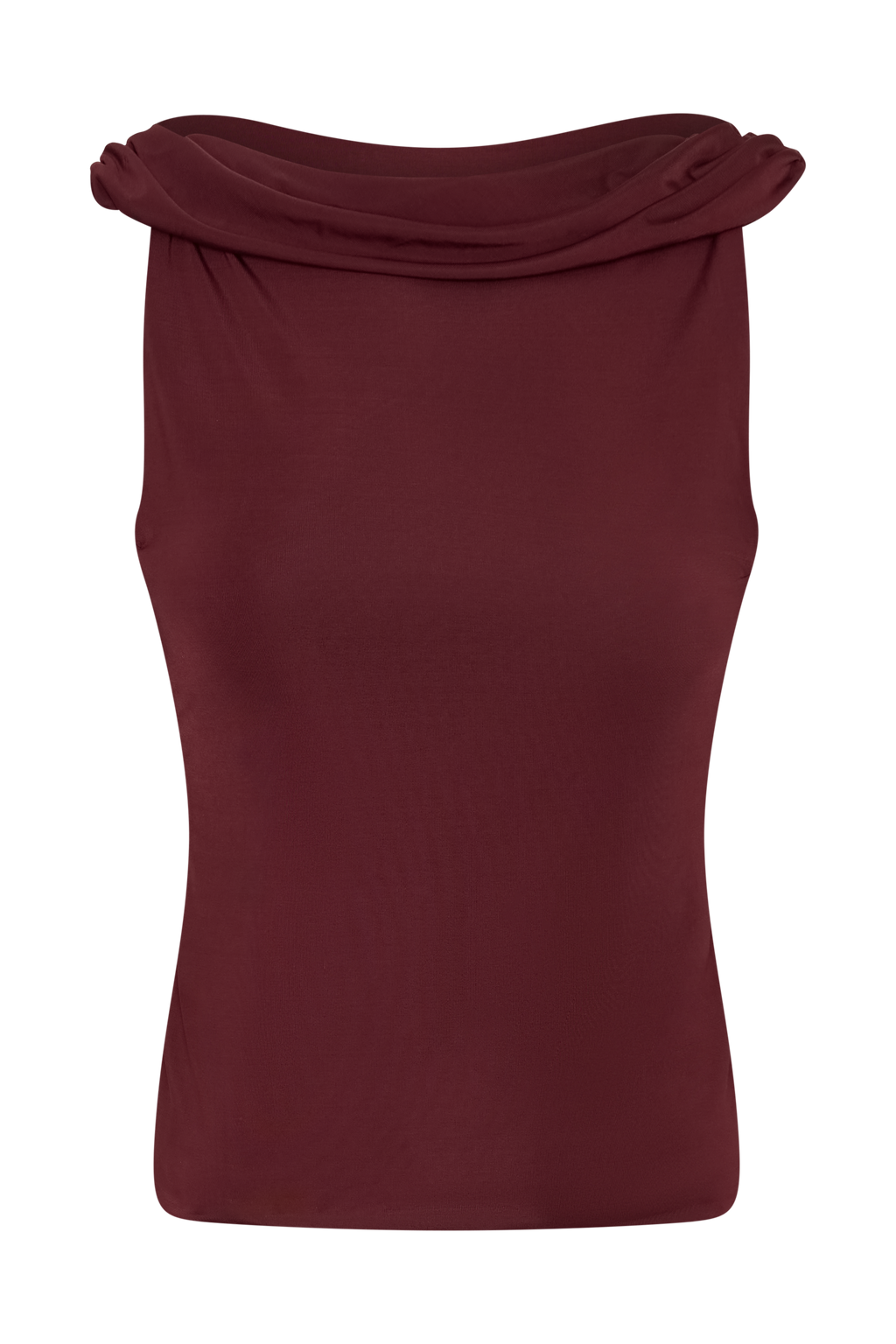 Bridget Slinky Cowl Back Top - Burgundy