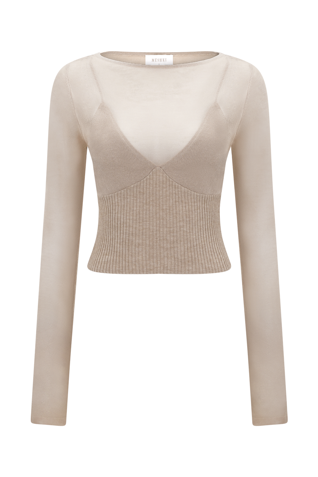 Brionee Silk Blend Knit Top - Sand