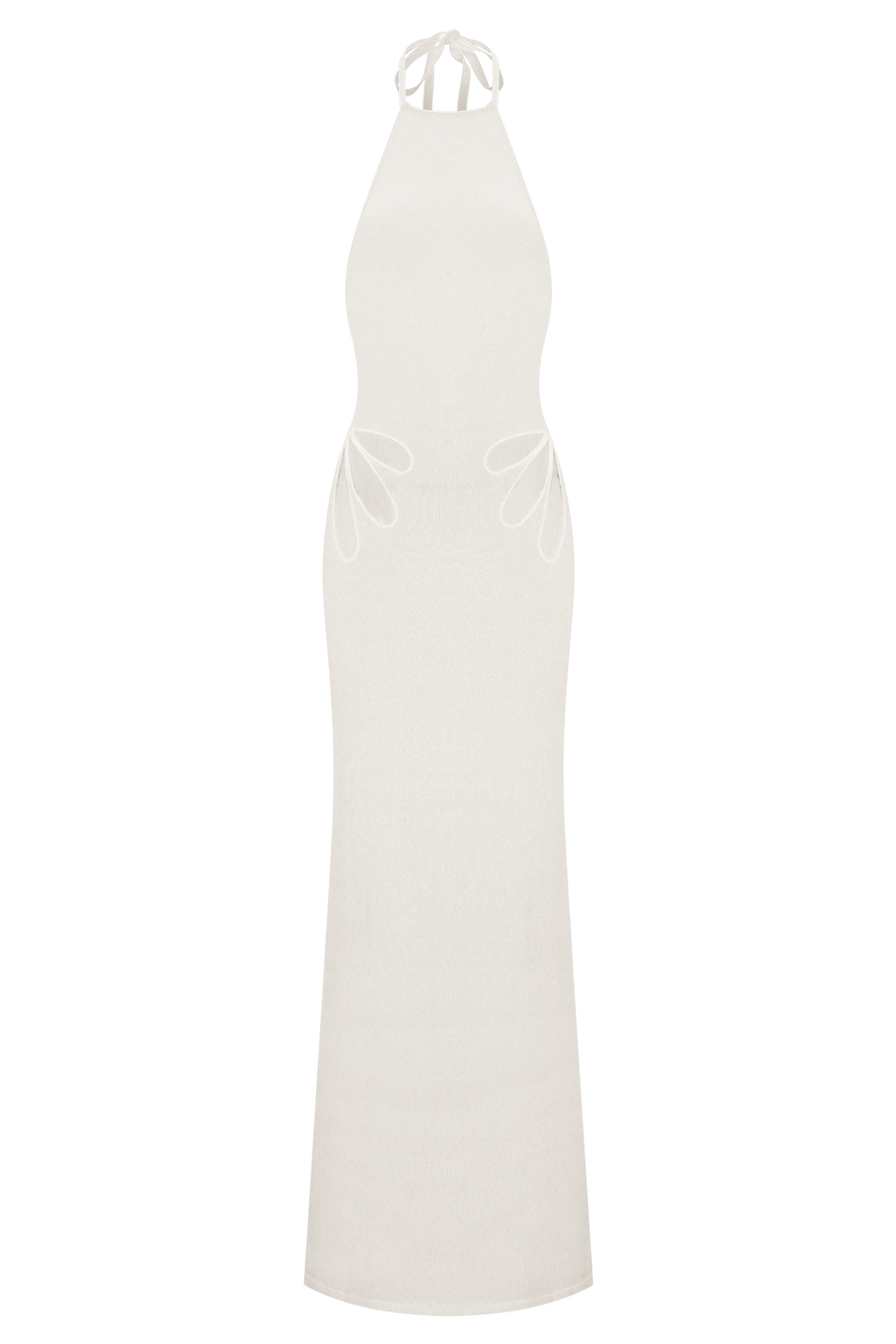 Brock Knit Halter Maxi Dress - White