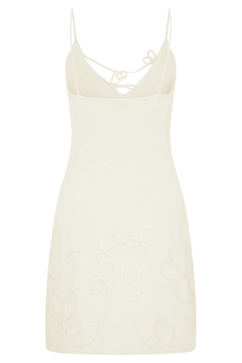 Brullo Embroidery Knit Mini Dress - Ivory