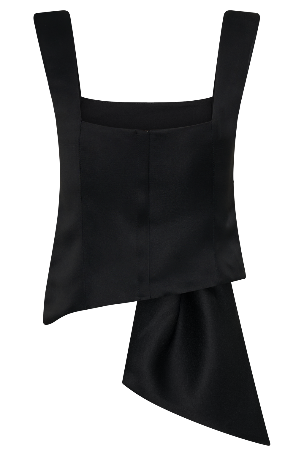 Bryony Satin Structured Sleeveless Top - Black