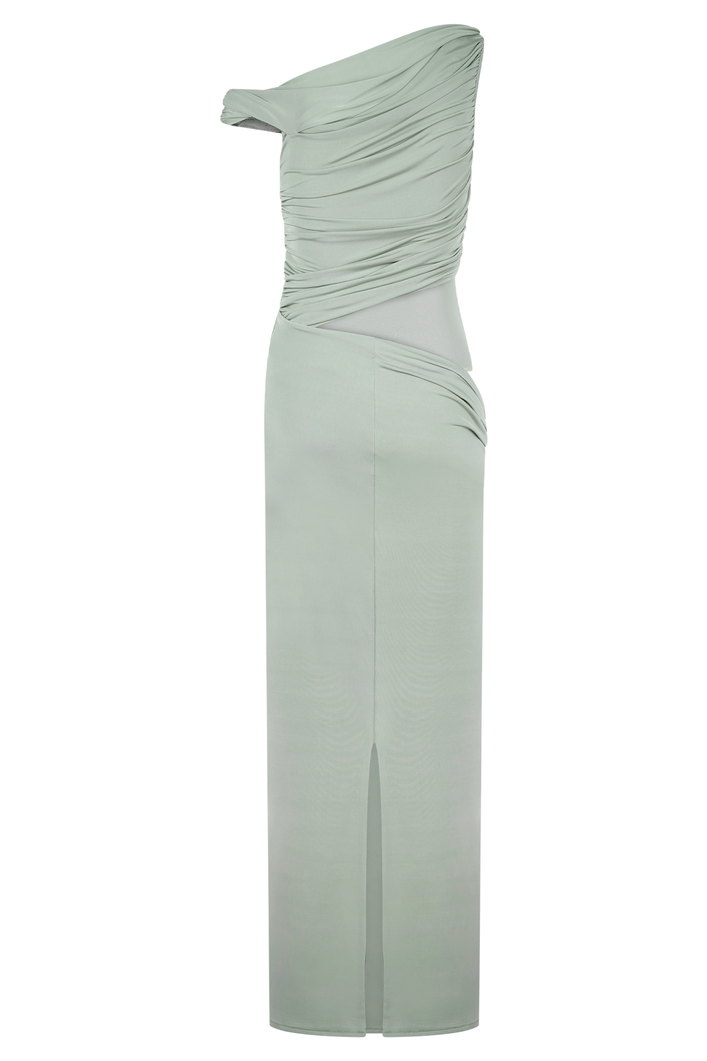 Callen One Shoulder Slinky Maxi Dress - Sage