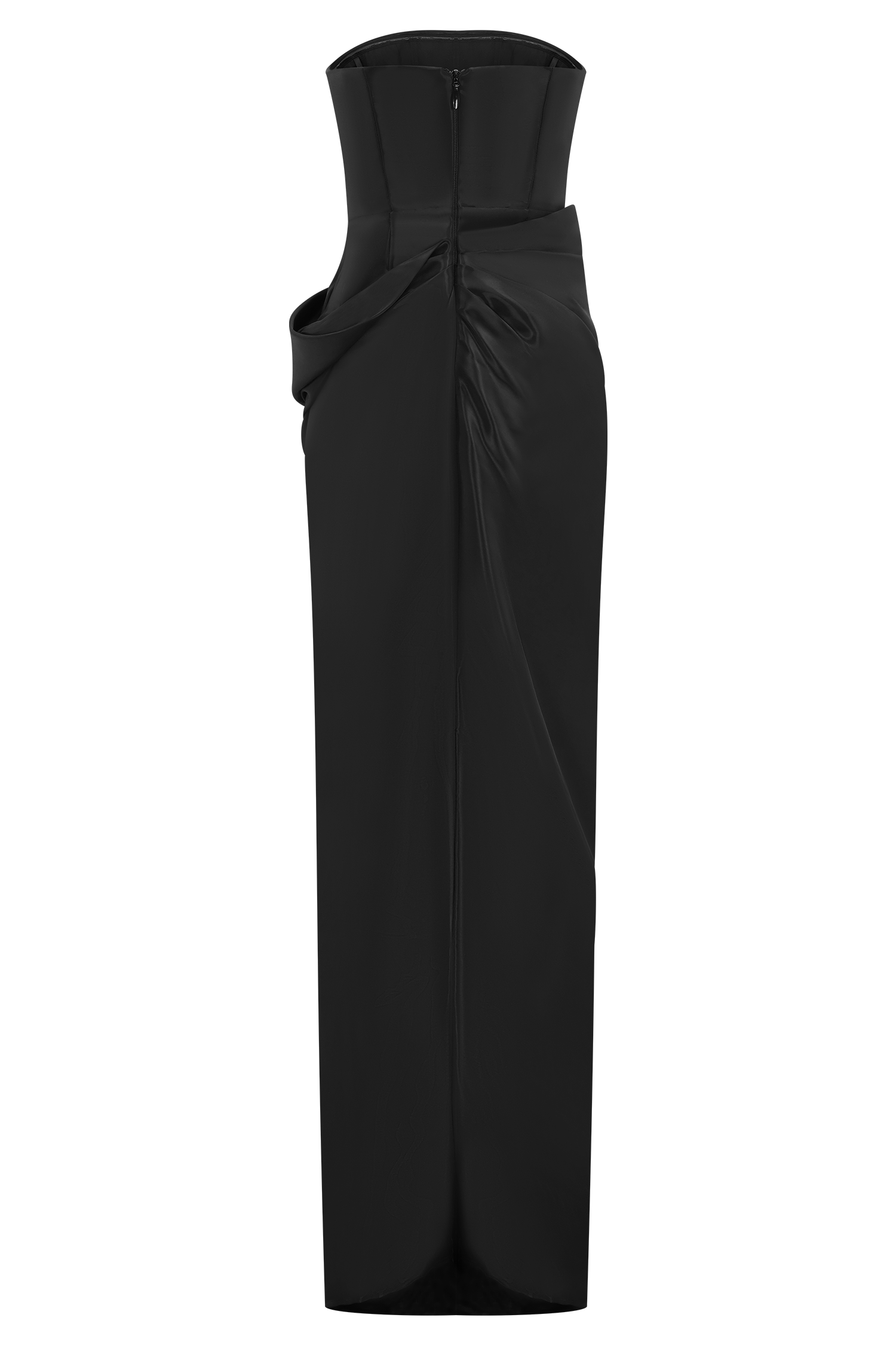 Calliope Strapless Organza Maxi Dress - Black