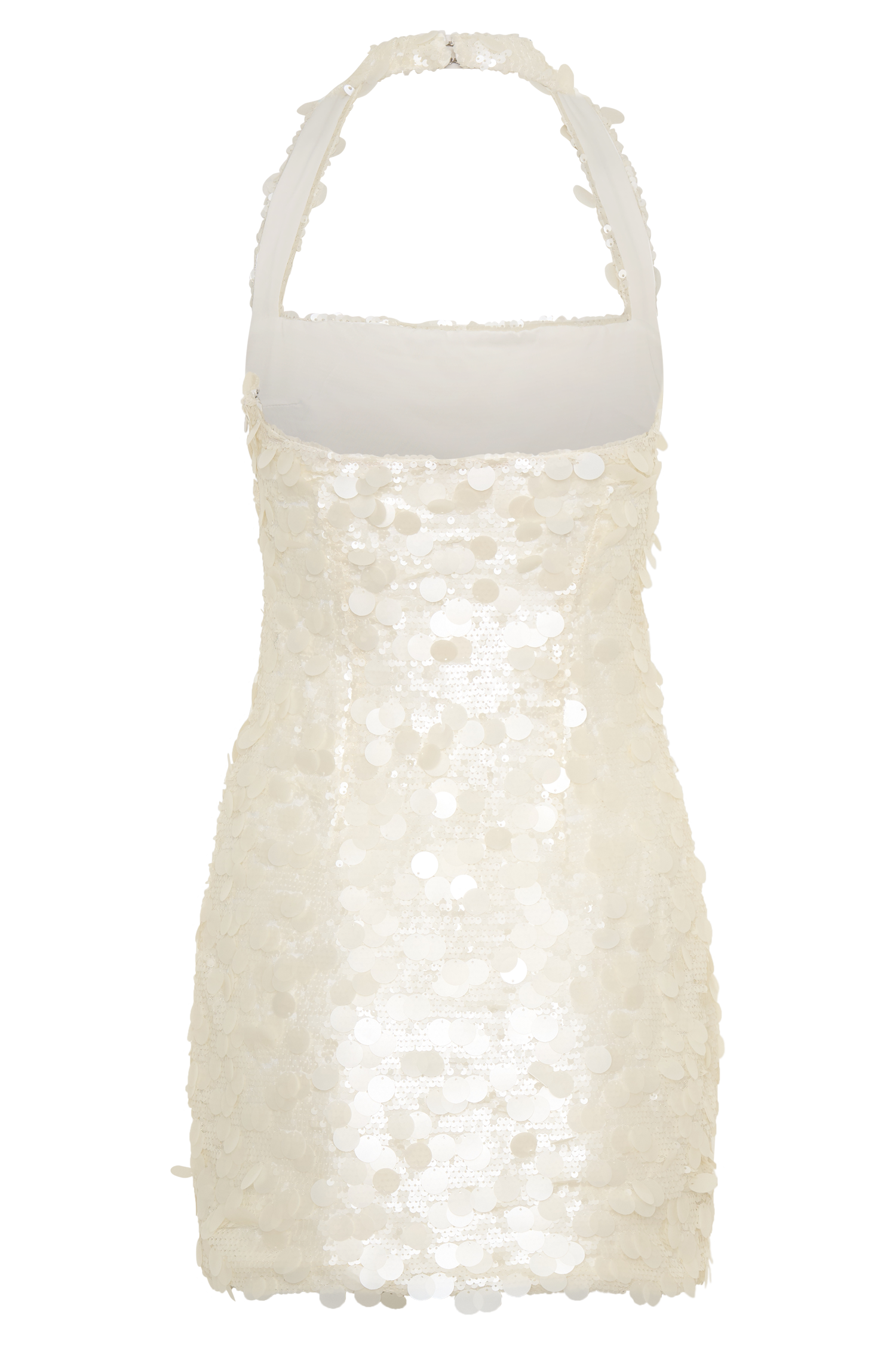 Caralee Sequin Halter Mini Dress - Ivory
