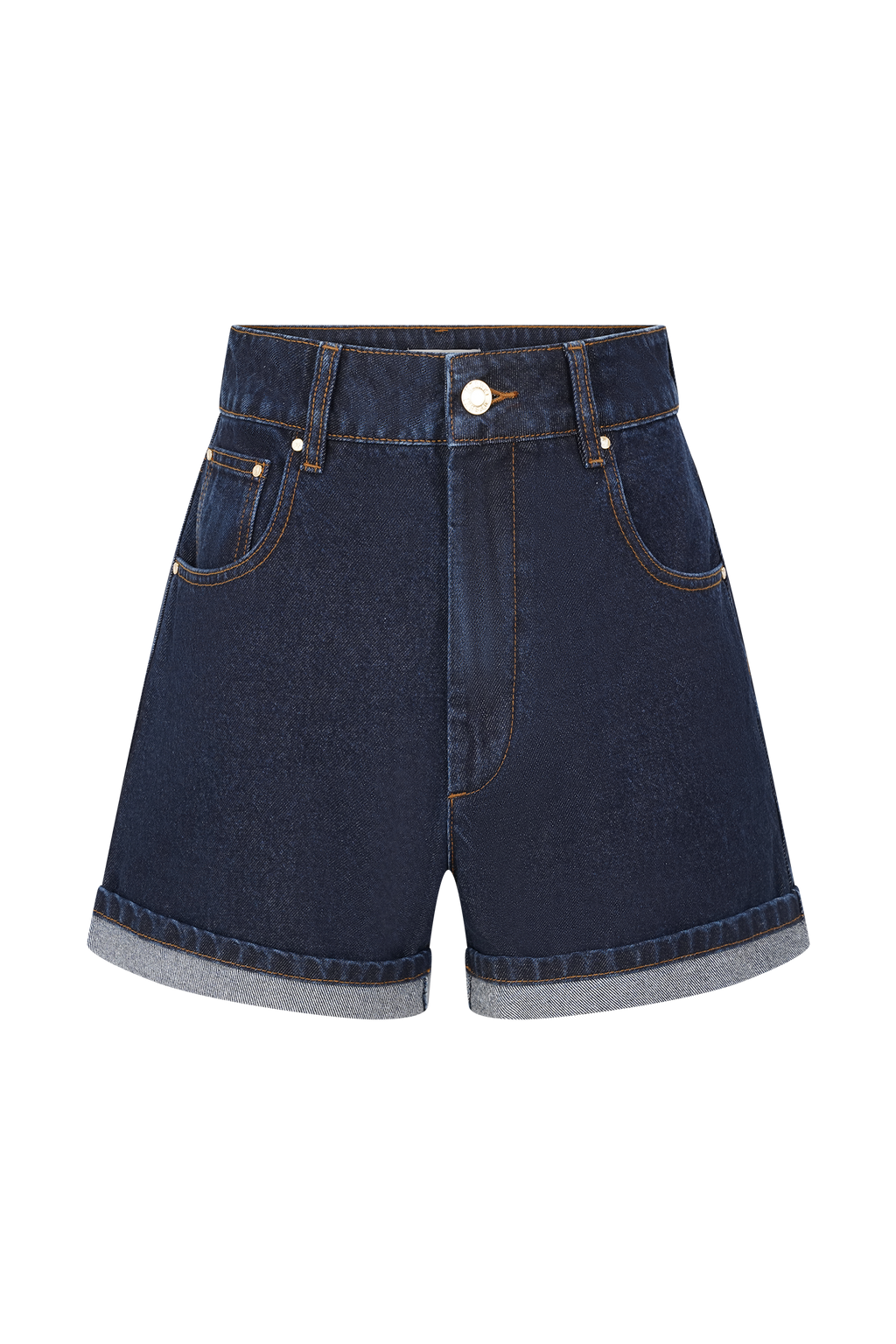 Carlene Cuffed Denim Shorts - Indigo Blue