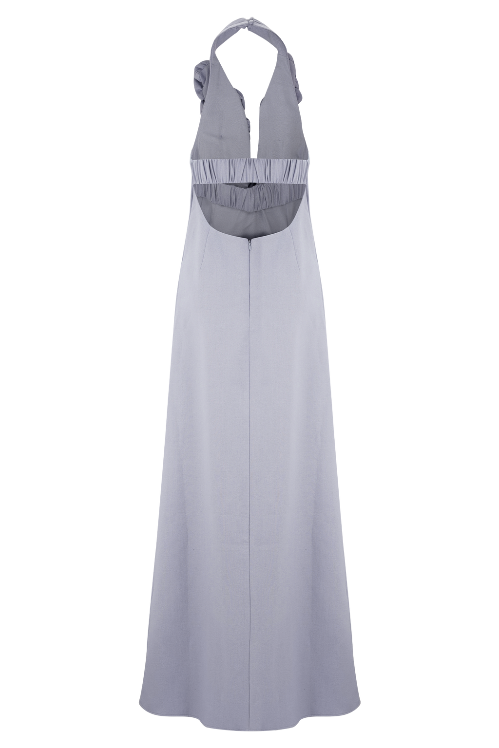 Carolyn Linen Bubble Maxi Dress - Misty Blue