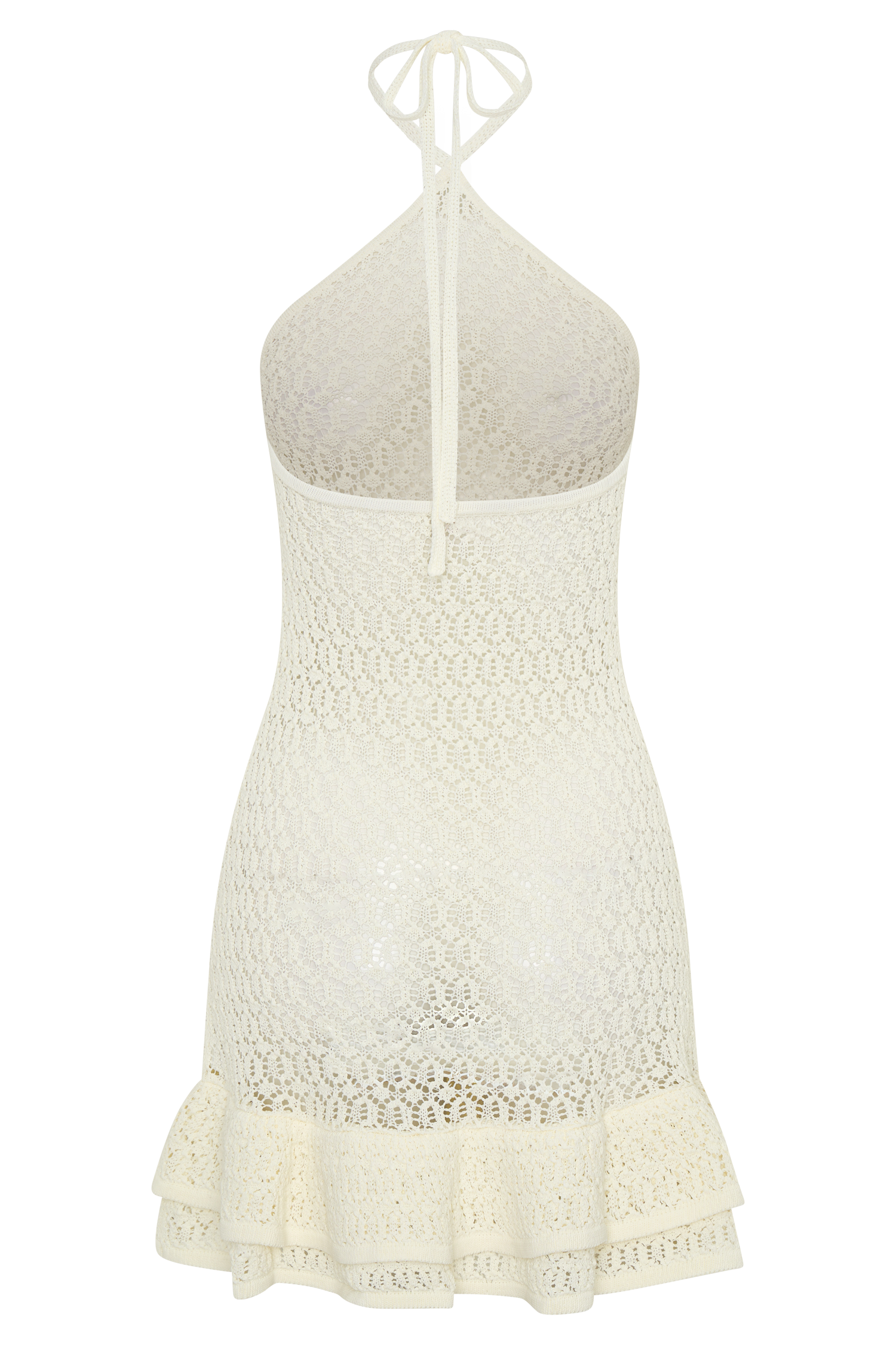 Carrisa Crochet Knit Mini Dress - White