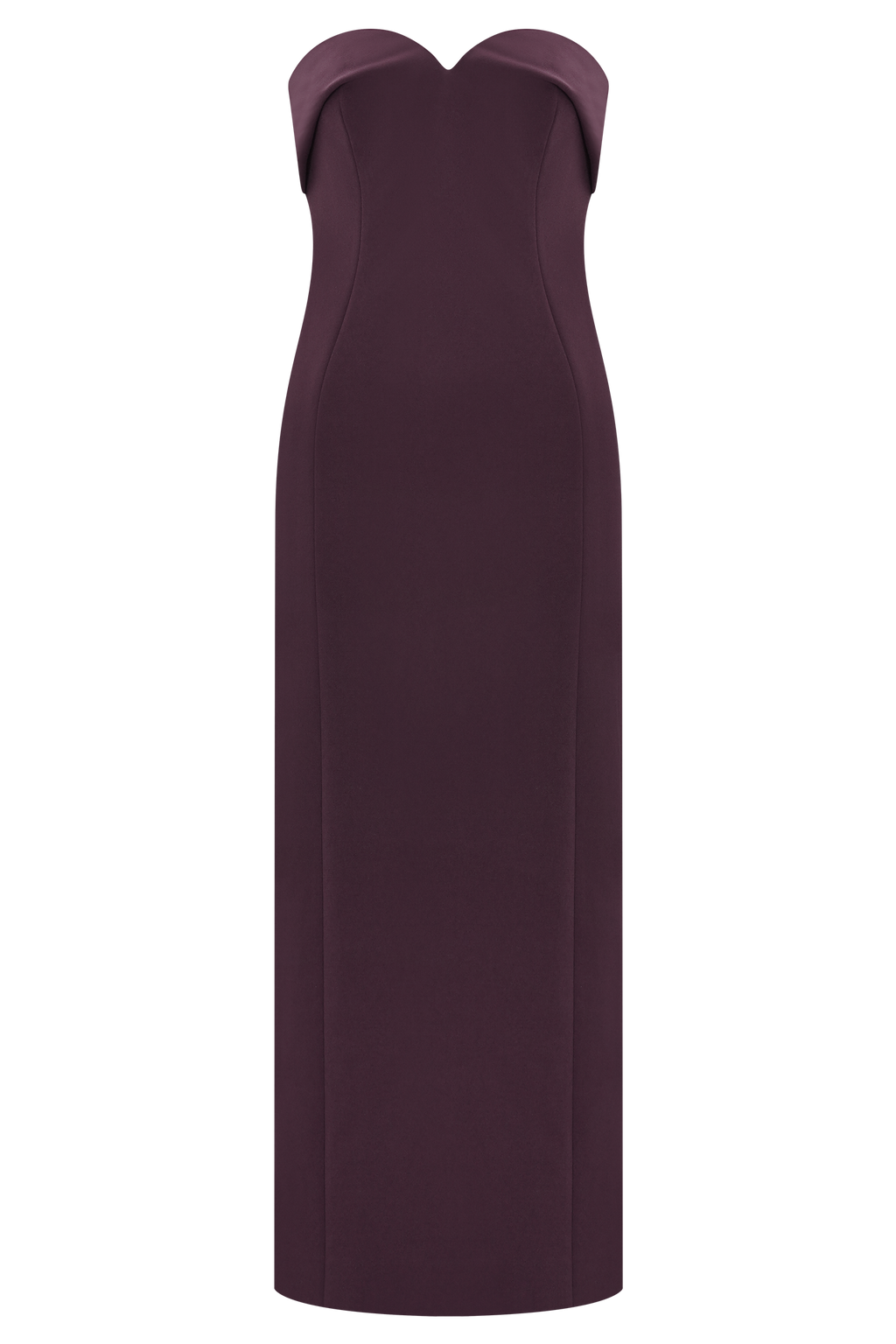Cary Folded Strapless Crepe Midi Dress - Wine