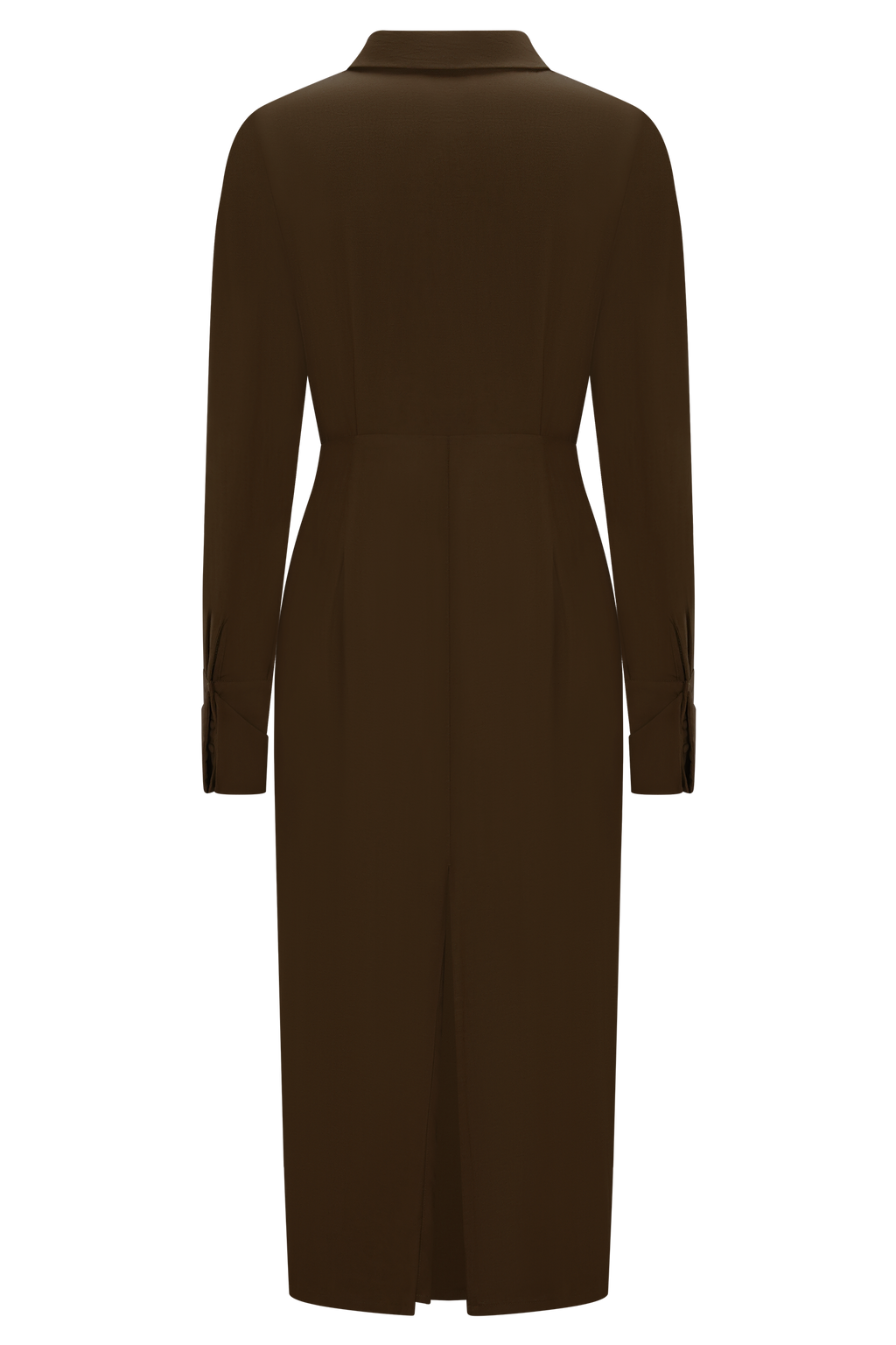 Cecilie Cut Out Shirt Midi Dress - Dark Chocolate