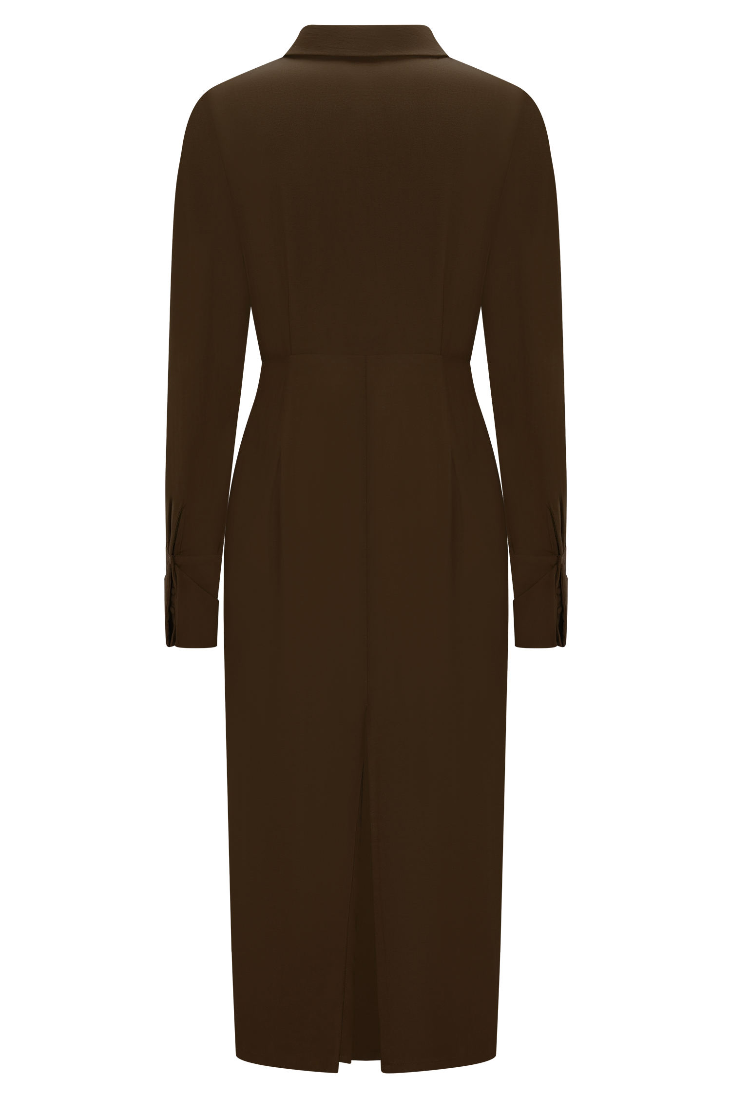 Cecilie Cut Out Shirt Midi Dress - Dark Chocolate