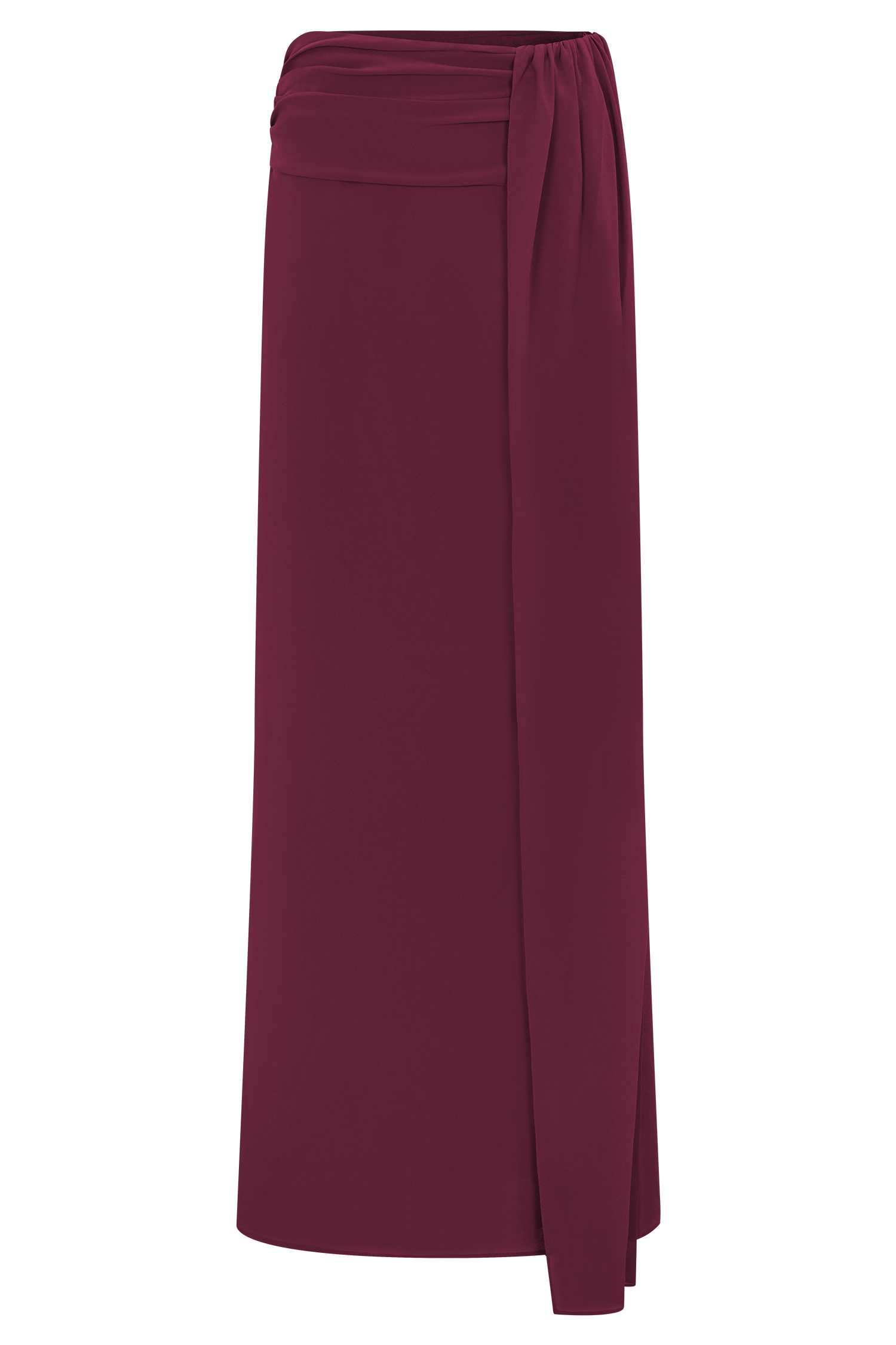 Celina Chiffon Overlay Maxi Skirt - Cherry Red