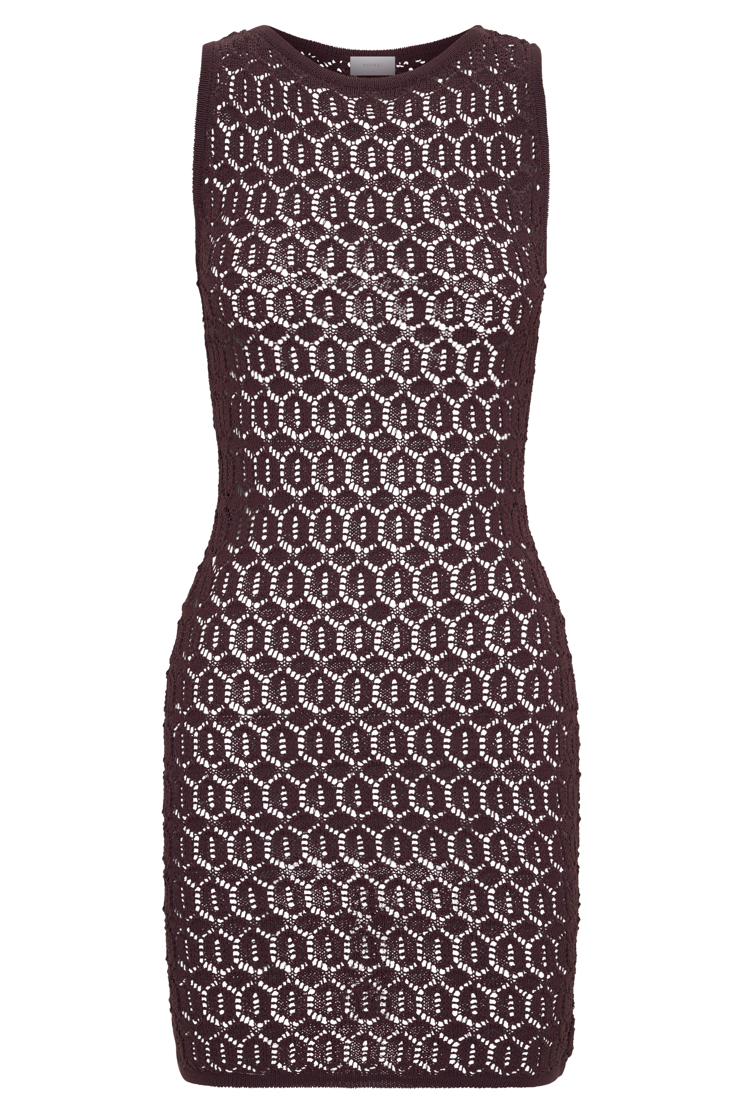 Cherly Knit Crochet Mini Dress - Chocolate