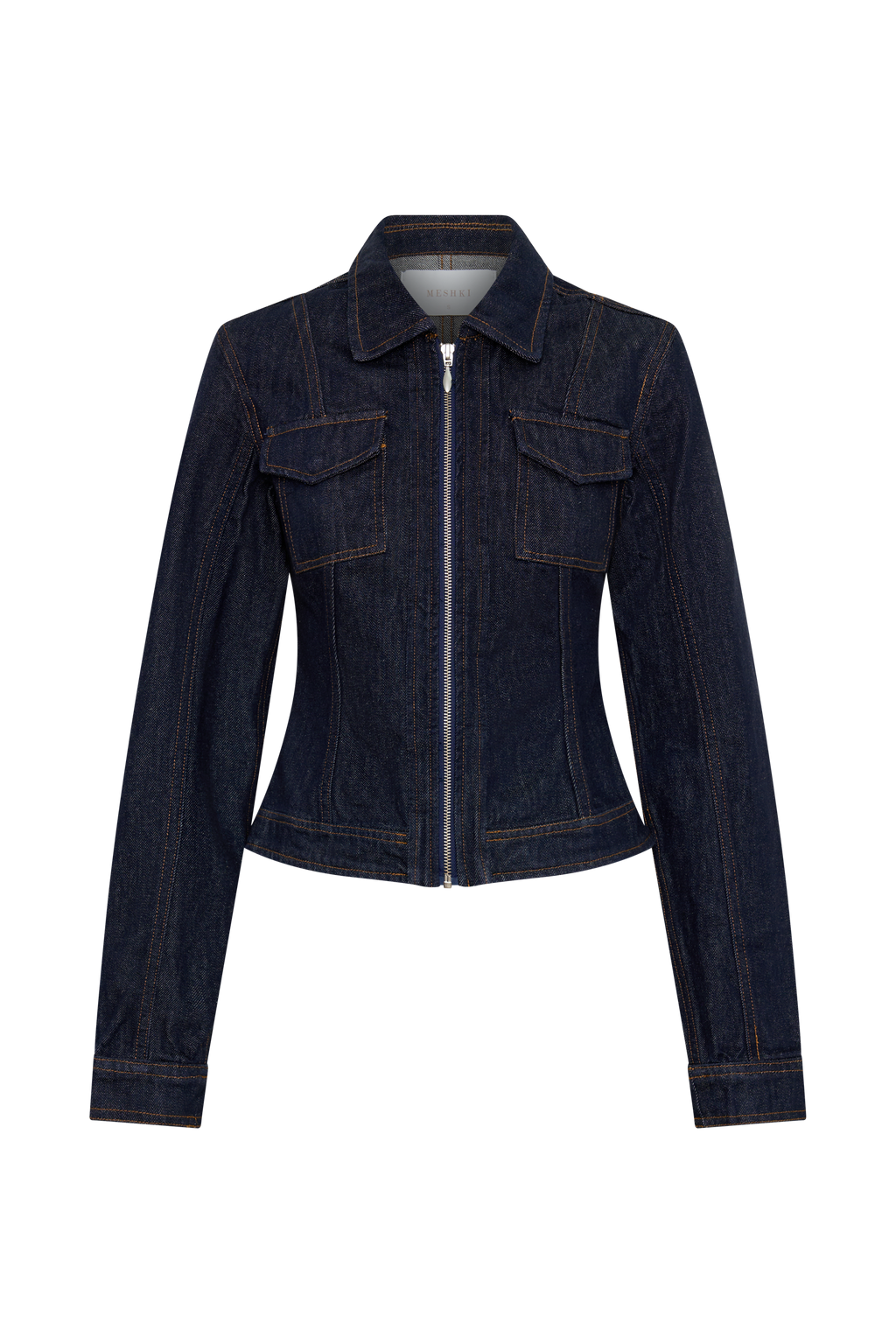Cierra Cinched Jacket Top - Washed Indigo Blue