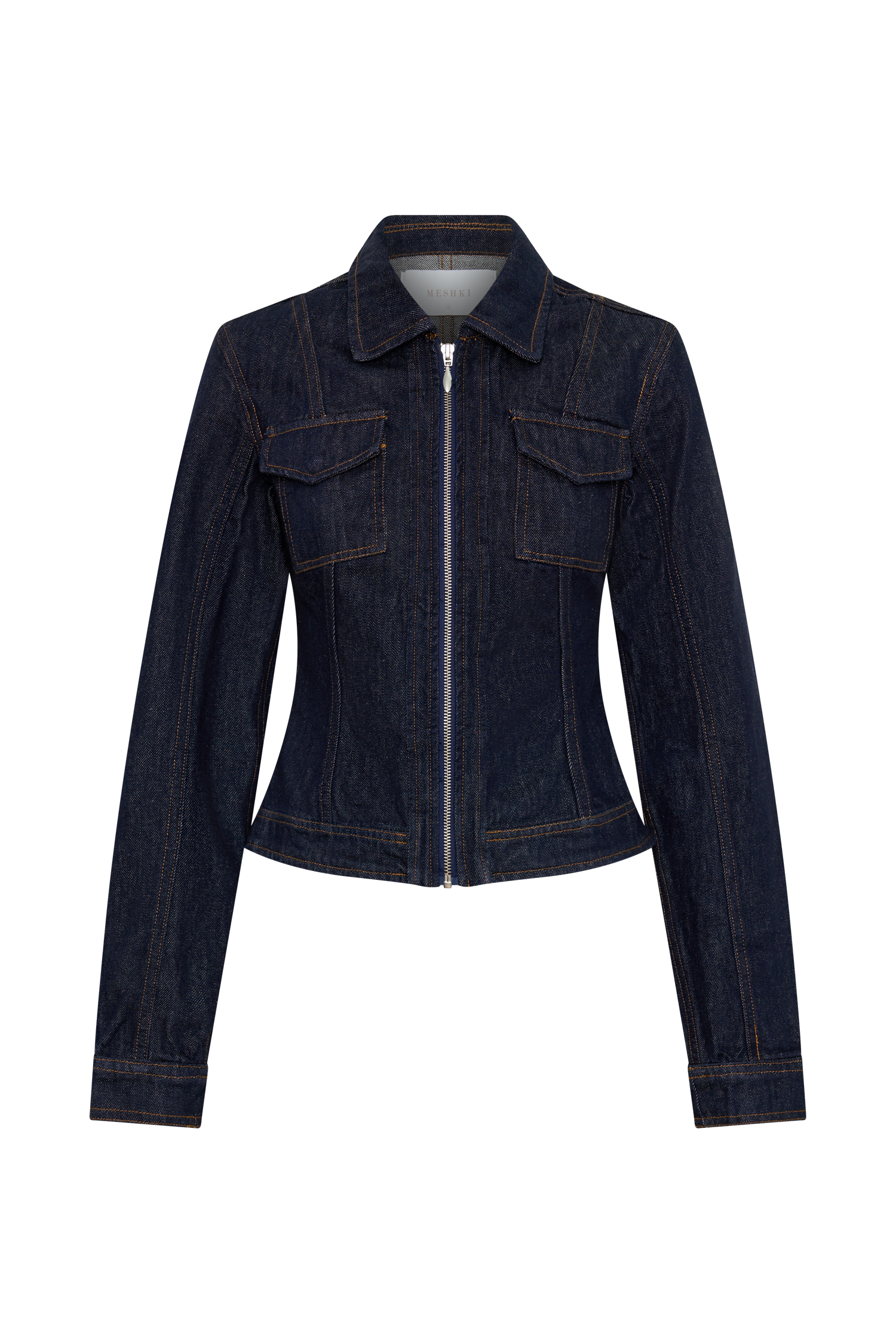Cierra Cinched Jacket Top - Washed Indigo Blue