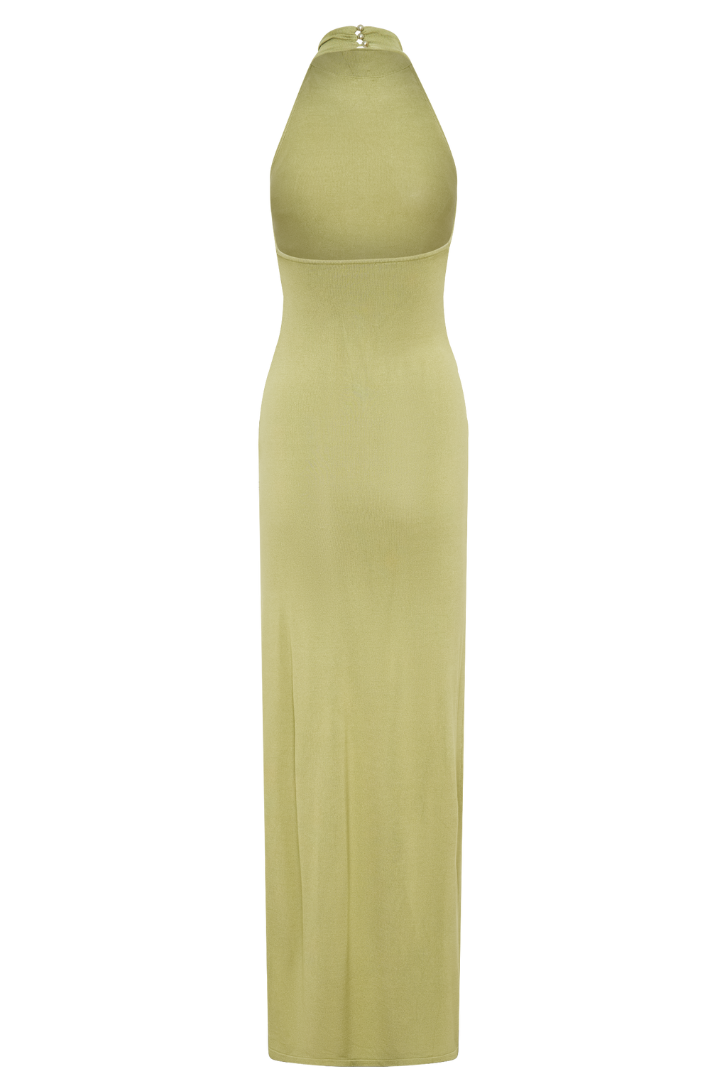 Cindylou Halter Knit Maxi Dress - Light Olive