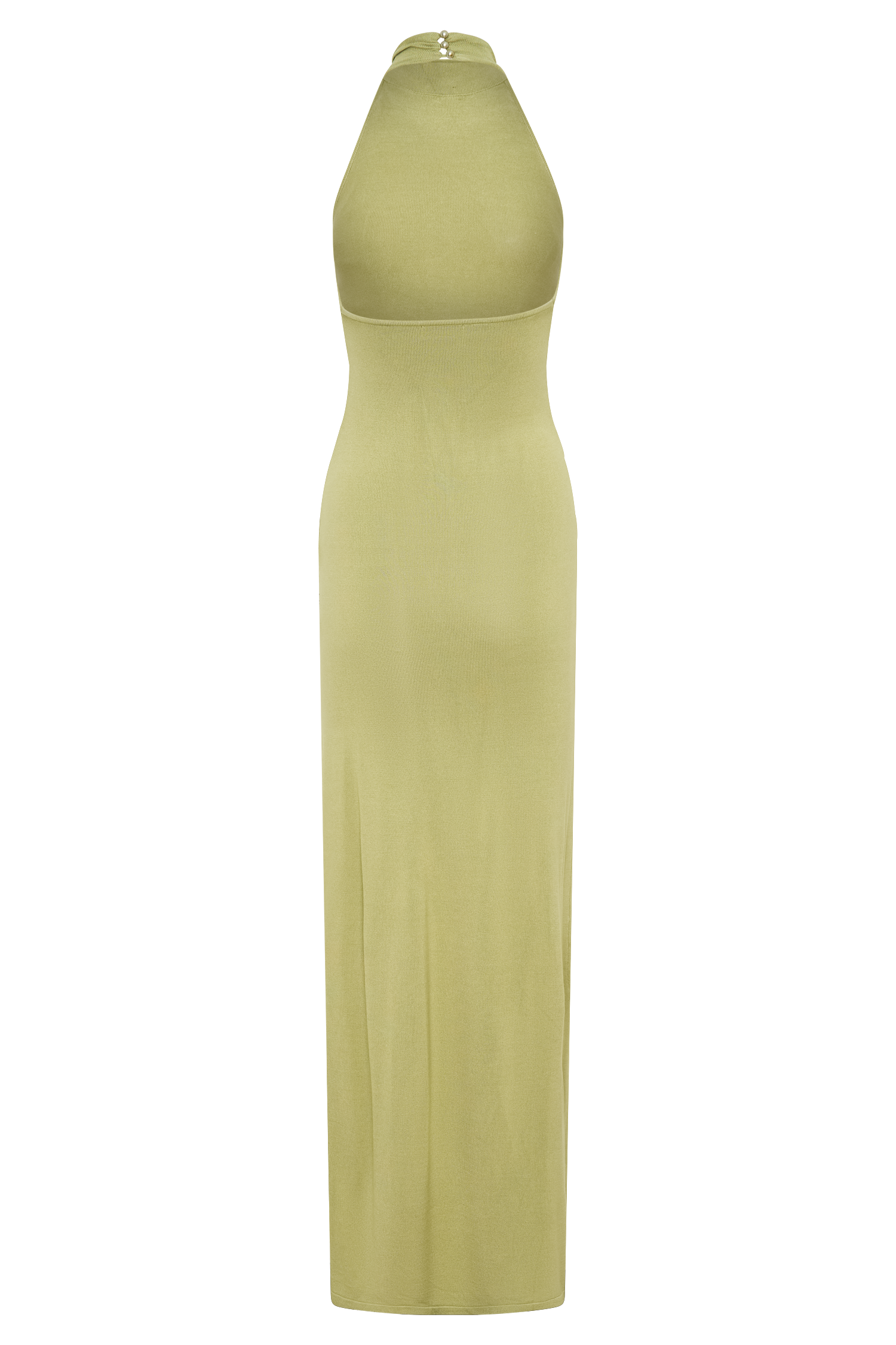 Cindylou Halter Knit Maxi Dress - Light Olive
