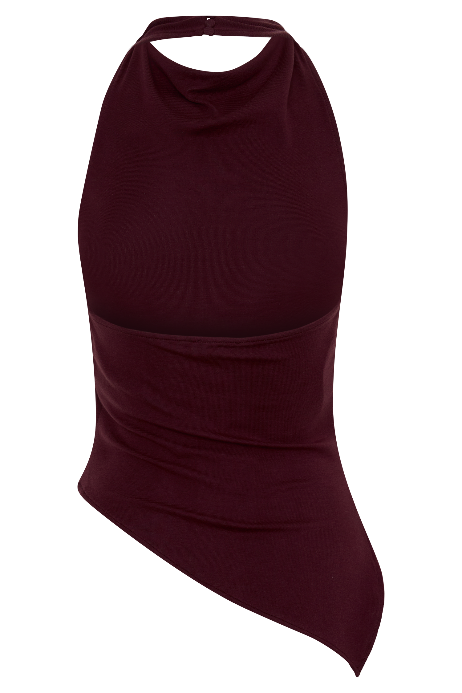 Clea Relaxed Sheer Halter Top - Burgundy