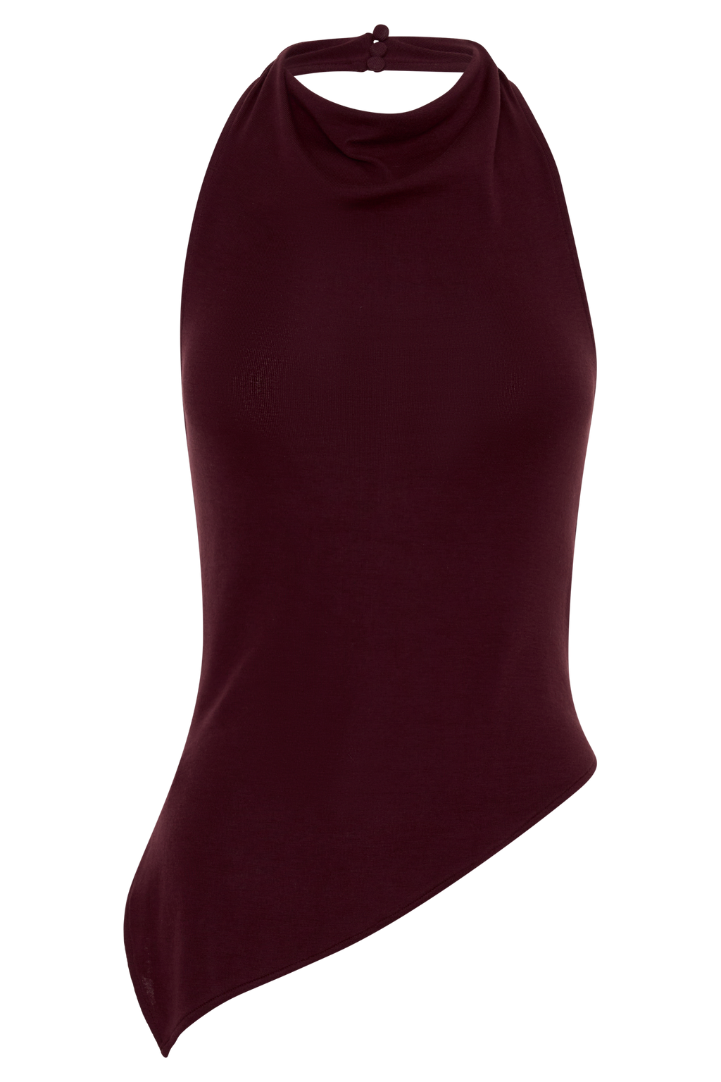 Clea Relaxed Sheer Halter Top - Burgundy
