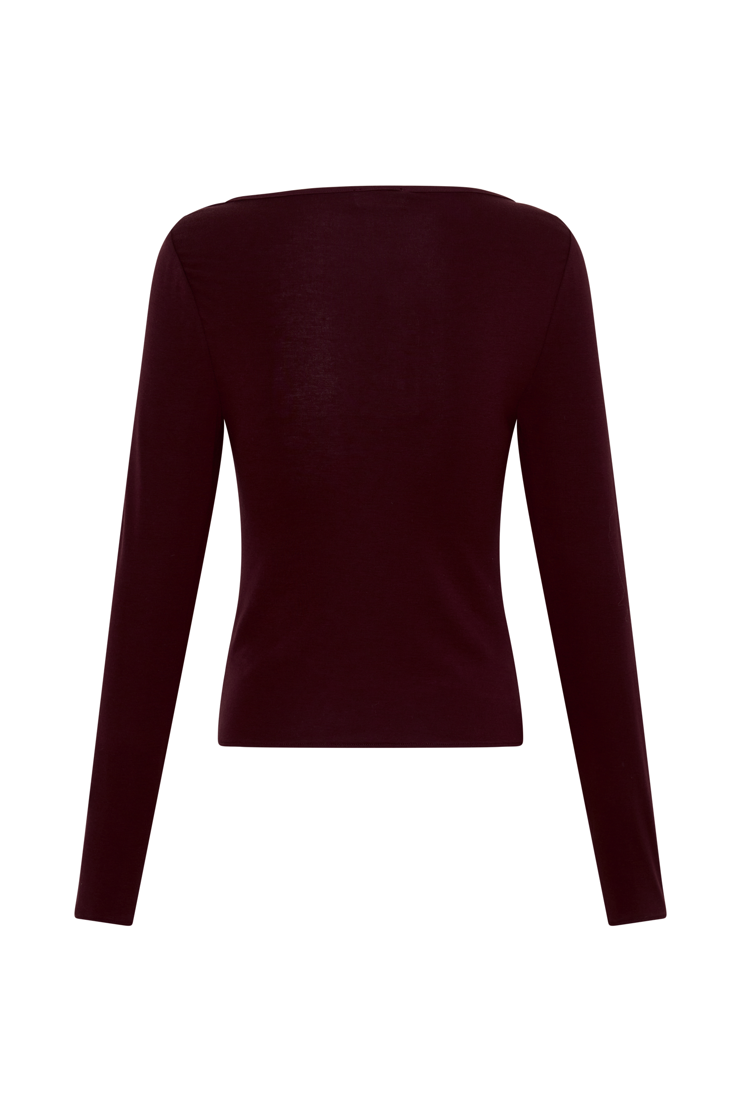 Coraline Long Sleeve Sheer Top - Burgundy