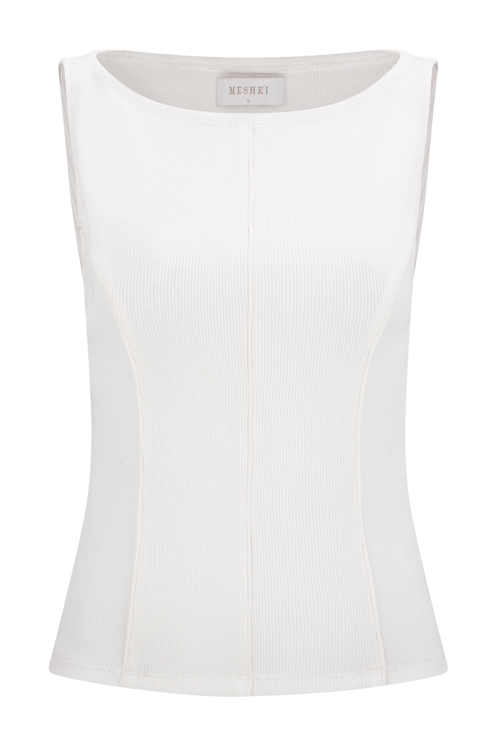 Coraline Panelled Sleeveless Top - White
