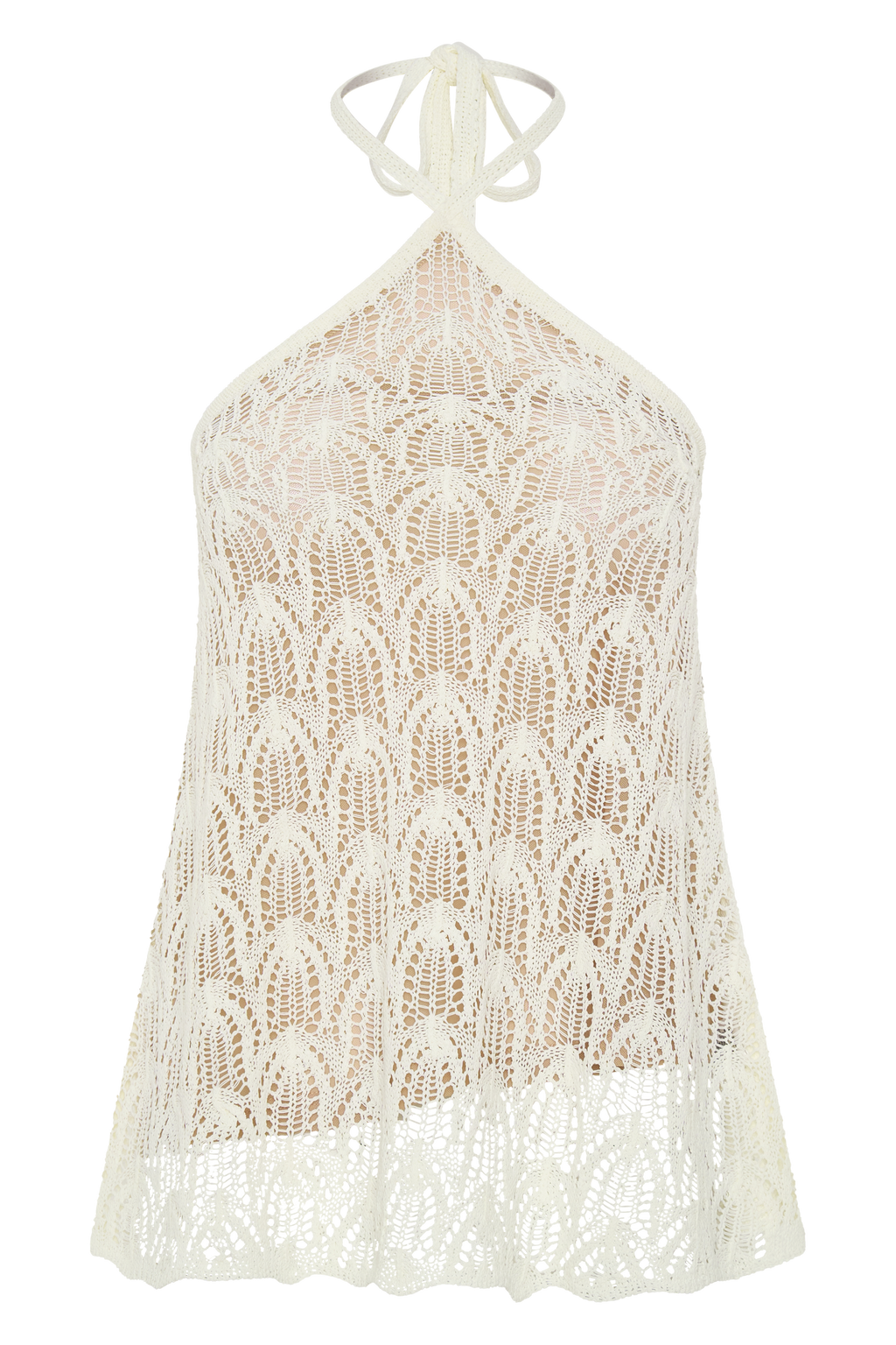 Corey Crochet Halter Neck Top - Ivory
