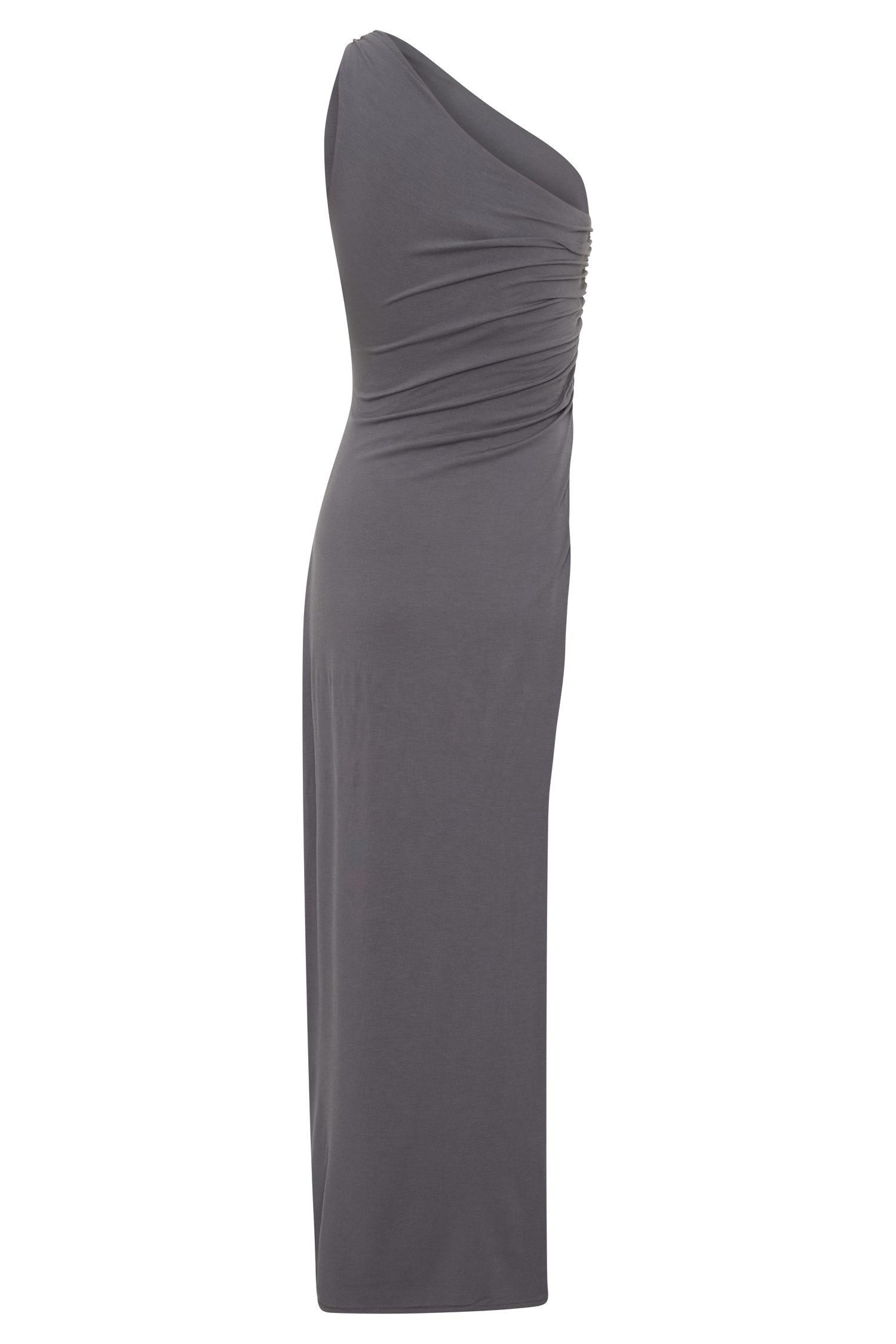 Coriona Long Line Top With Front Cut Out - Grey