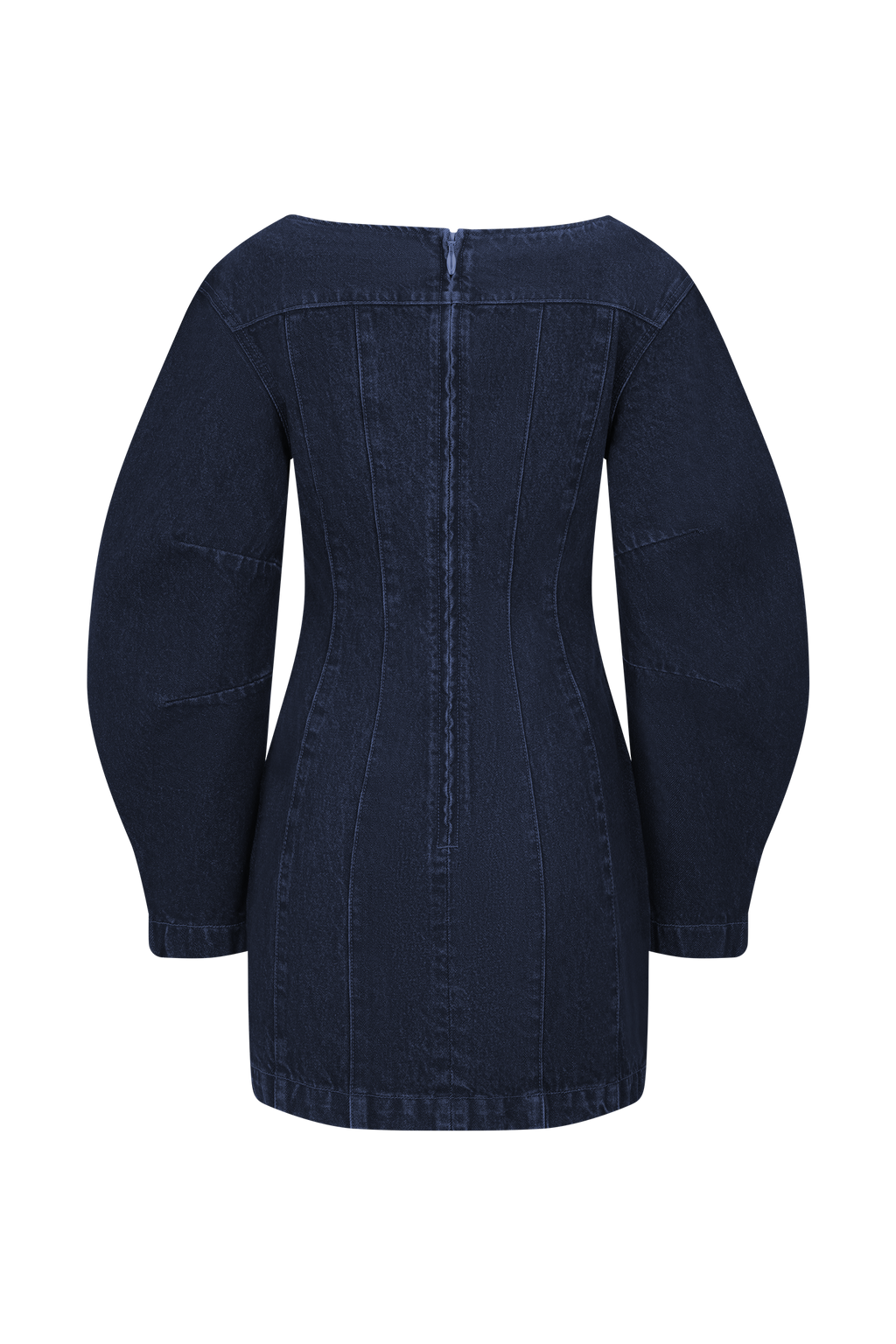 Cosmala Denim Long Sleeve Mini Dress - Indigo Blue